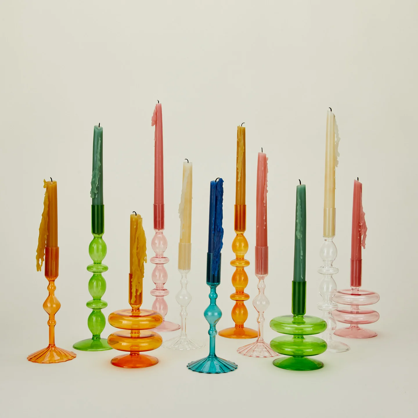Bubble Candle Holder, Set of 2 - Green - Image 4