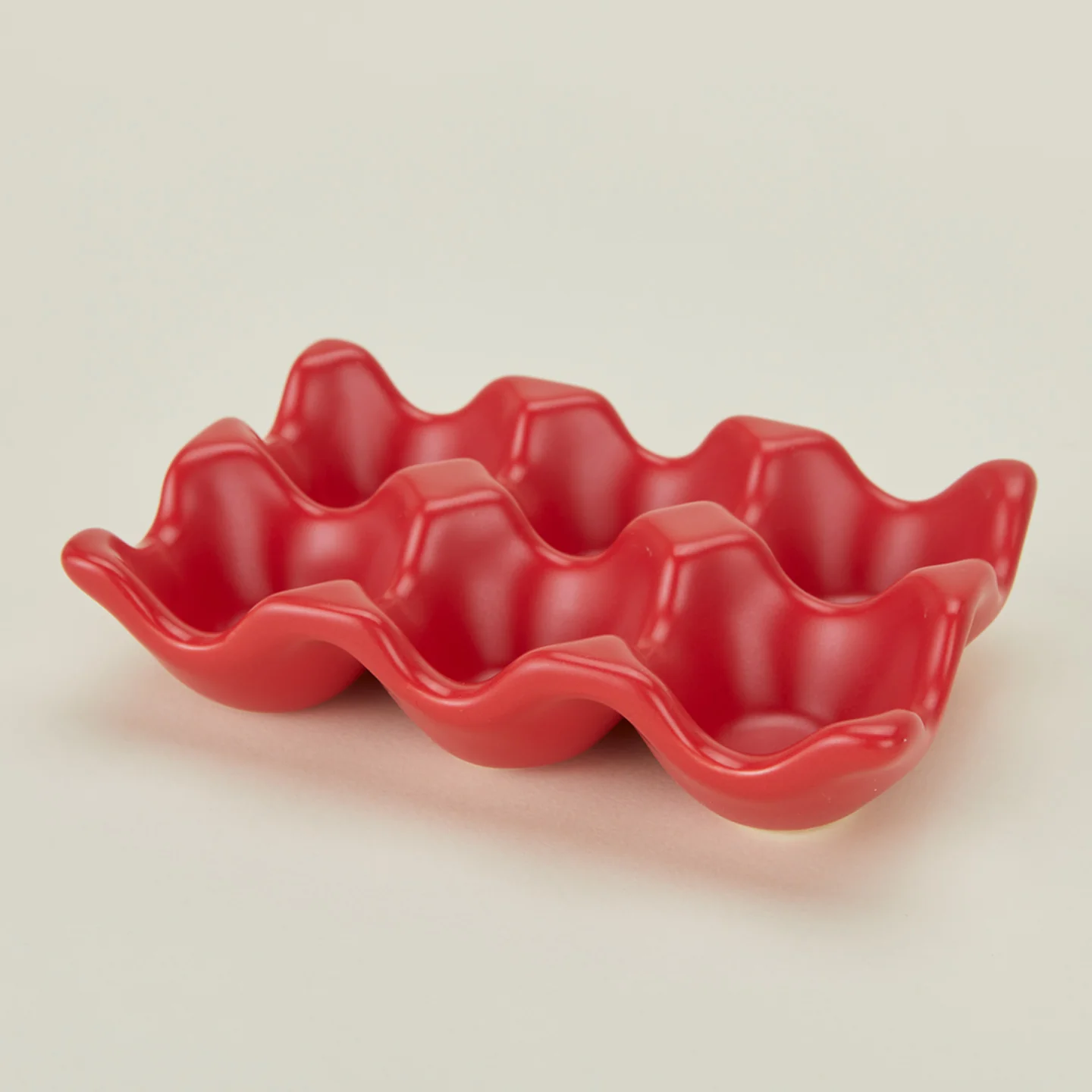 Ceramic Half Dozen Egg Holder - Red - Image 4