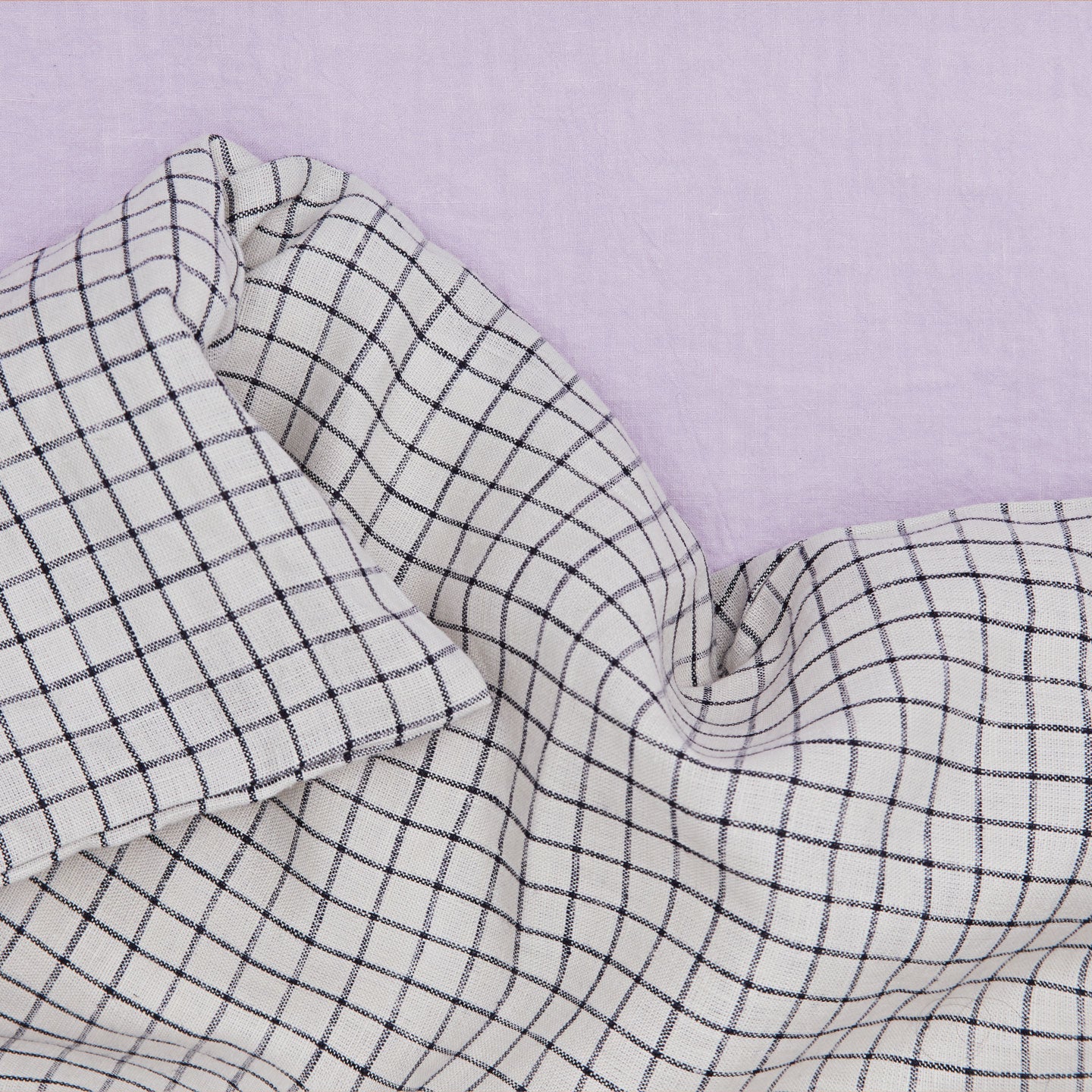 Checked Linen Duvet Cover - Image 2