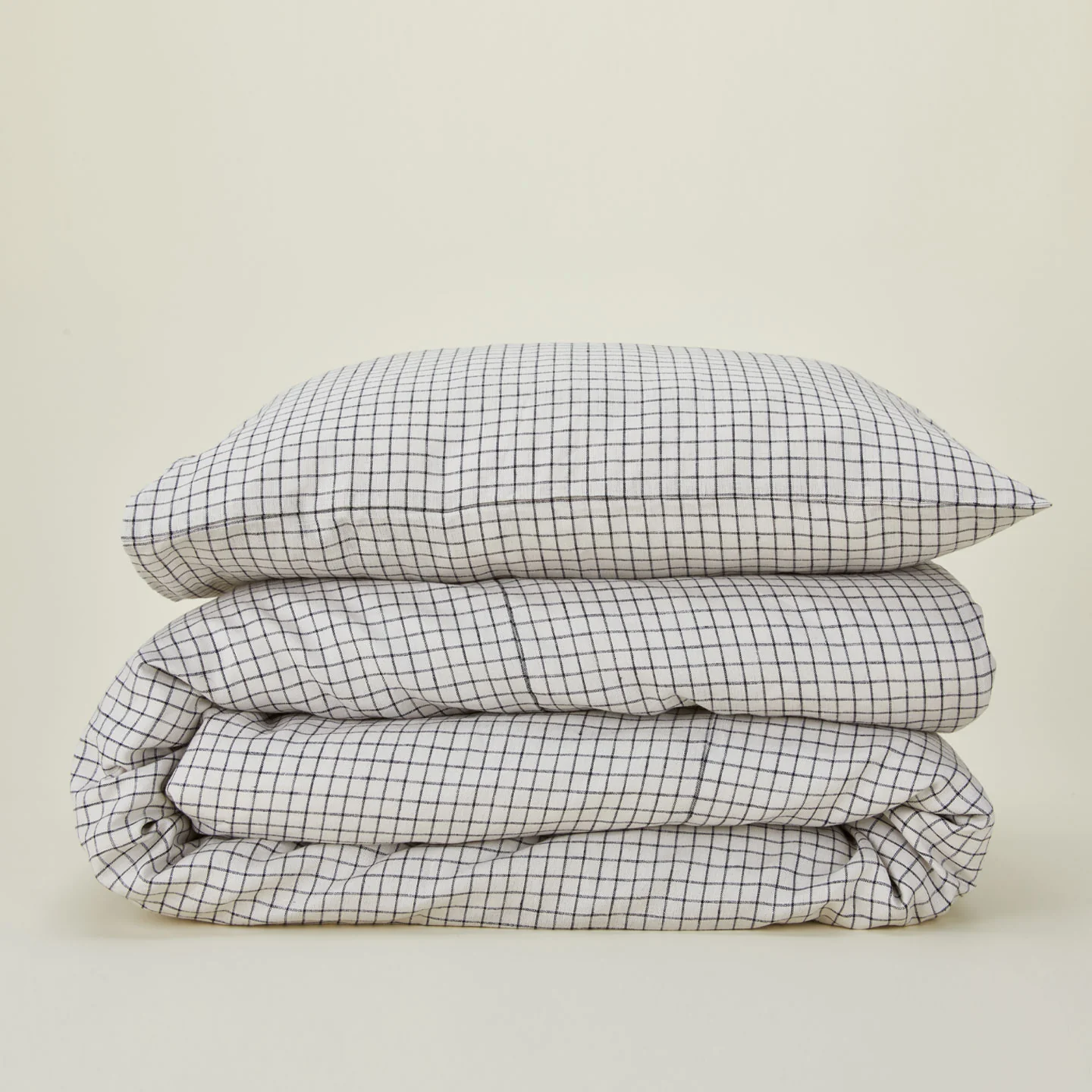 Checked Linen Duvet Cover - Image 3