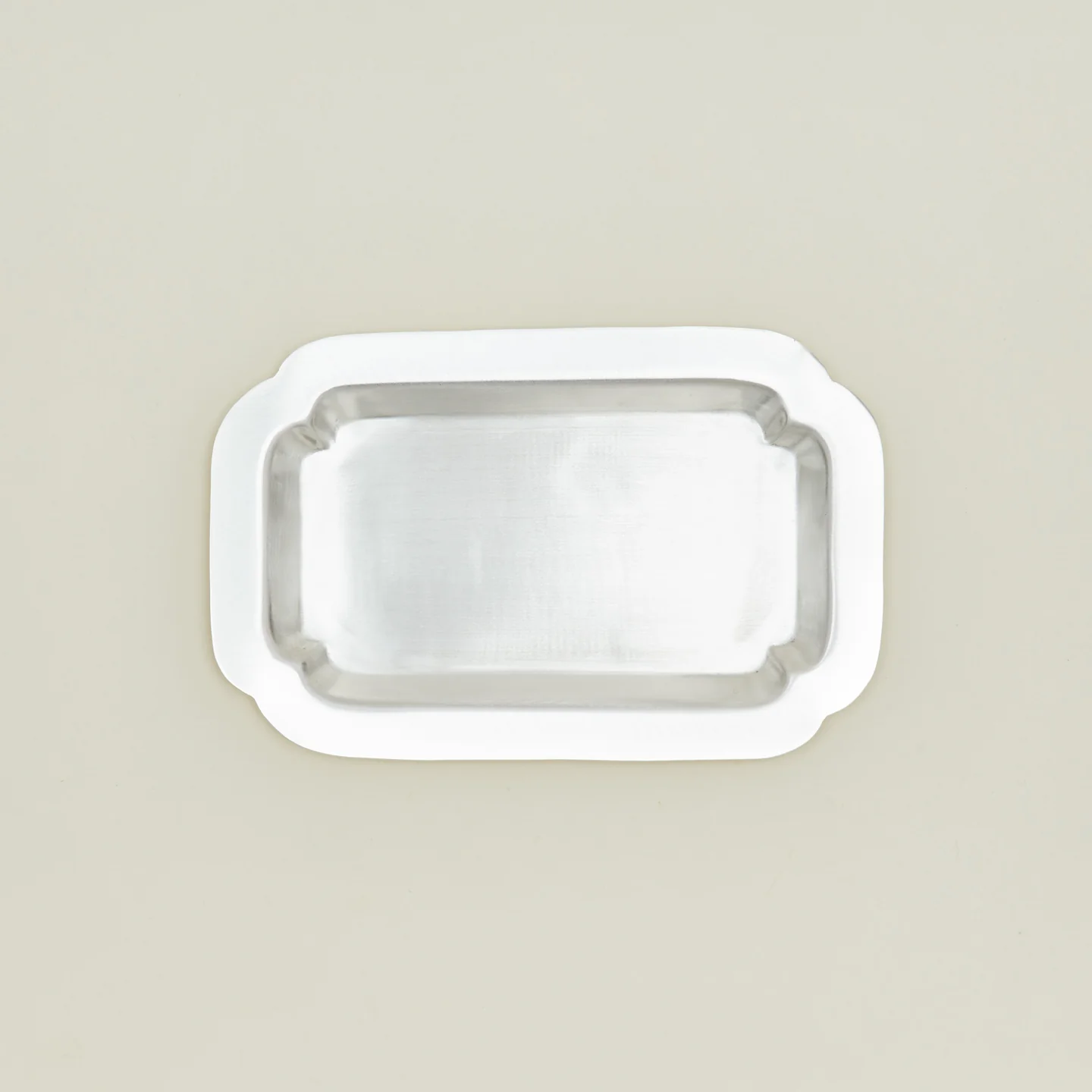 Decorative Edge Rectangular Silver Tray