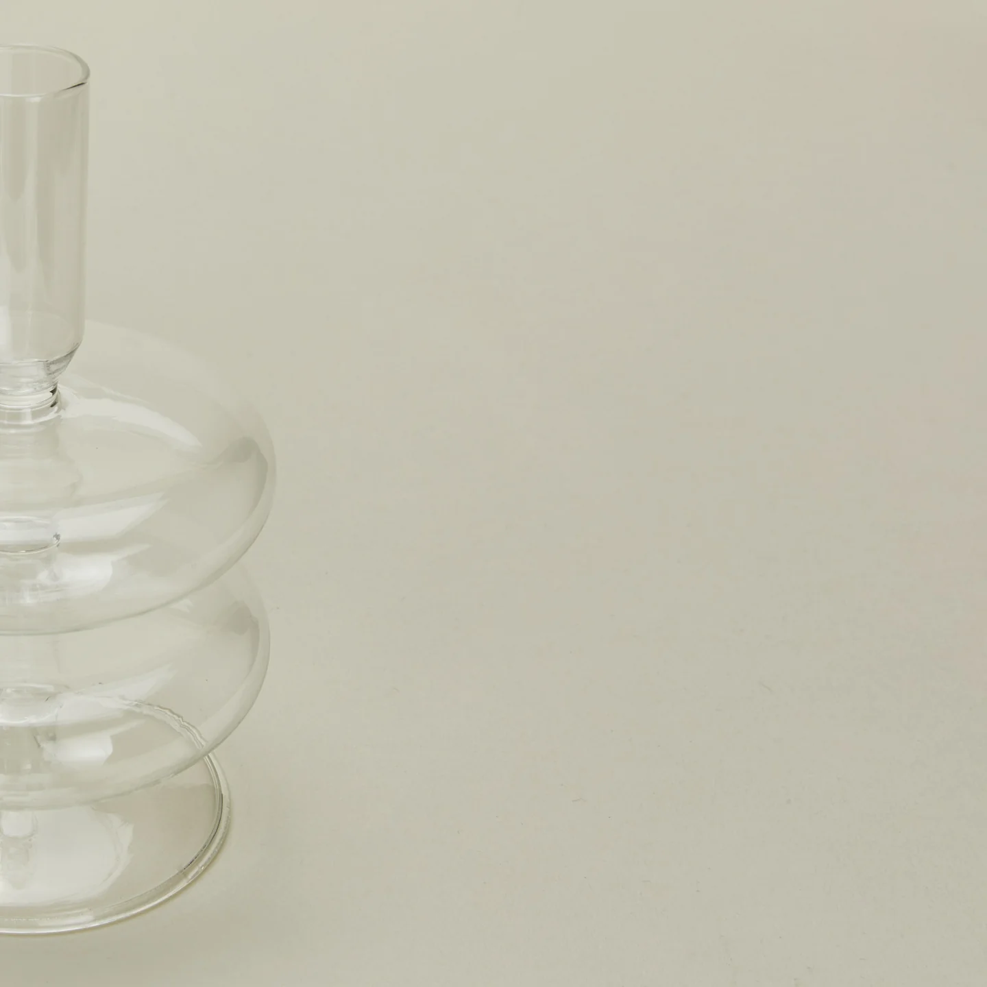 Disk Candle Holder, Set of 2 - Clear - Image 3