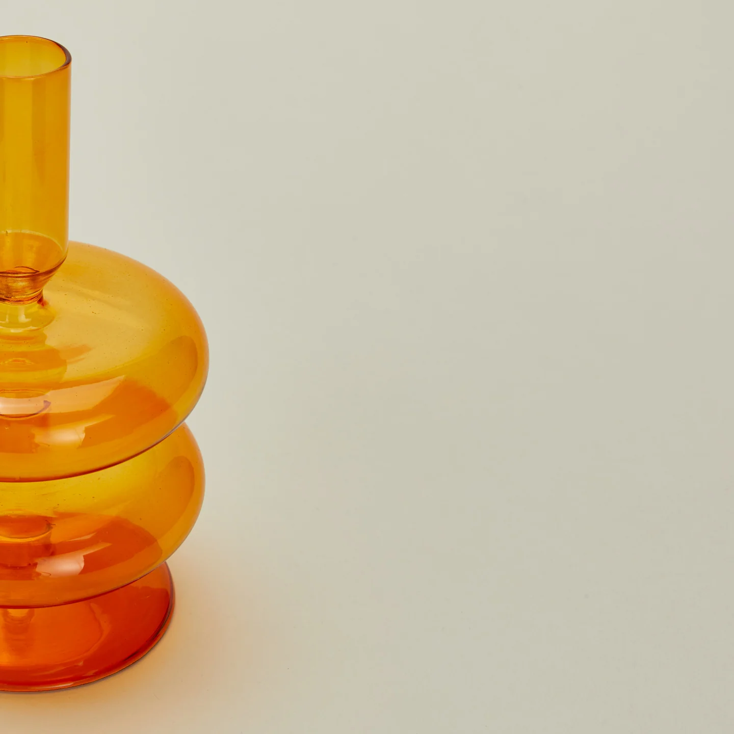 Disk Candle Holder, Set of 2 - Orange - Image 3