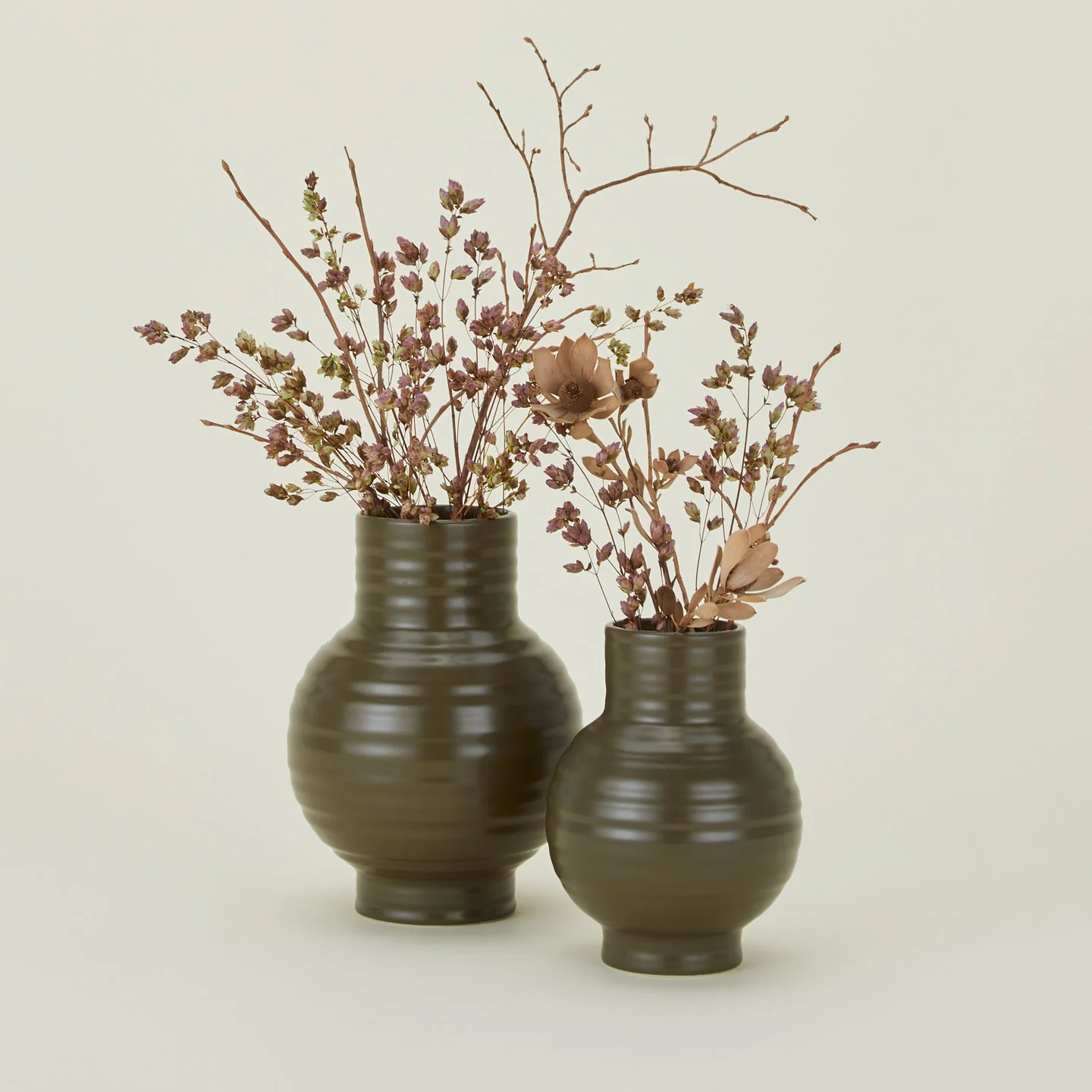 Essential Ceramic Vase - Olive - Image 2