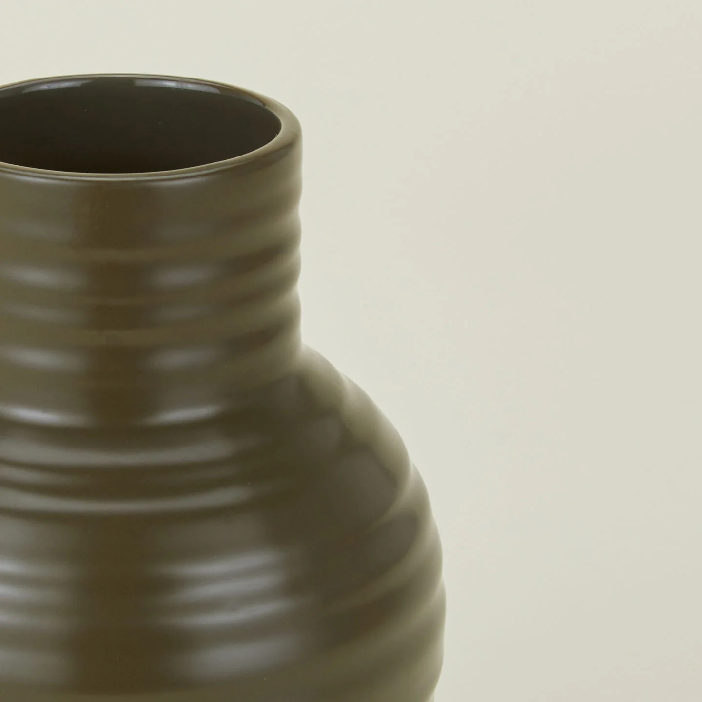 Essential Ceramic Vase - Olive - Image 3