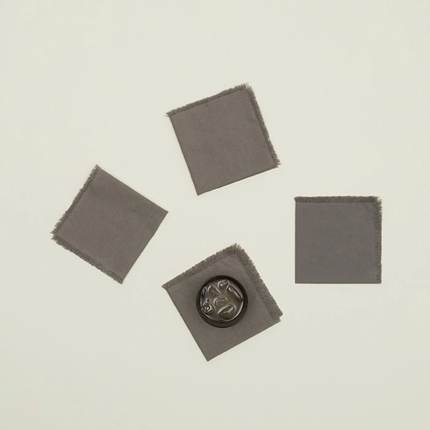 Essential Cocktail Napkins, Set of 4 - Dark Grey - Image 2