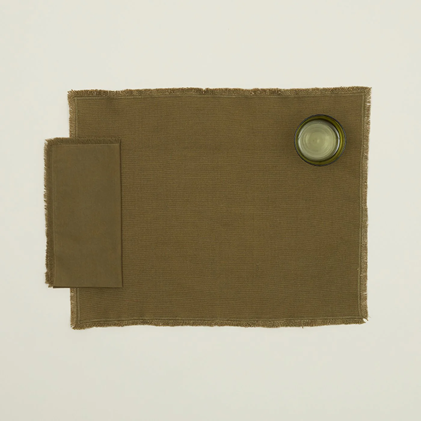 Essential Cotton Placemat, Set of 4 - Olive - Image 2