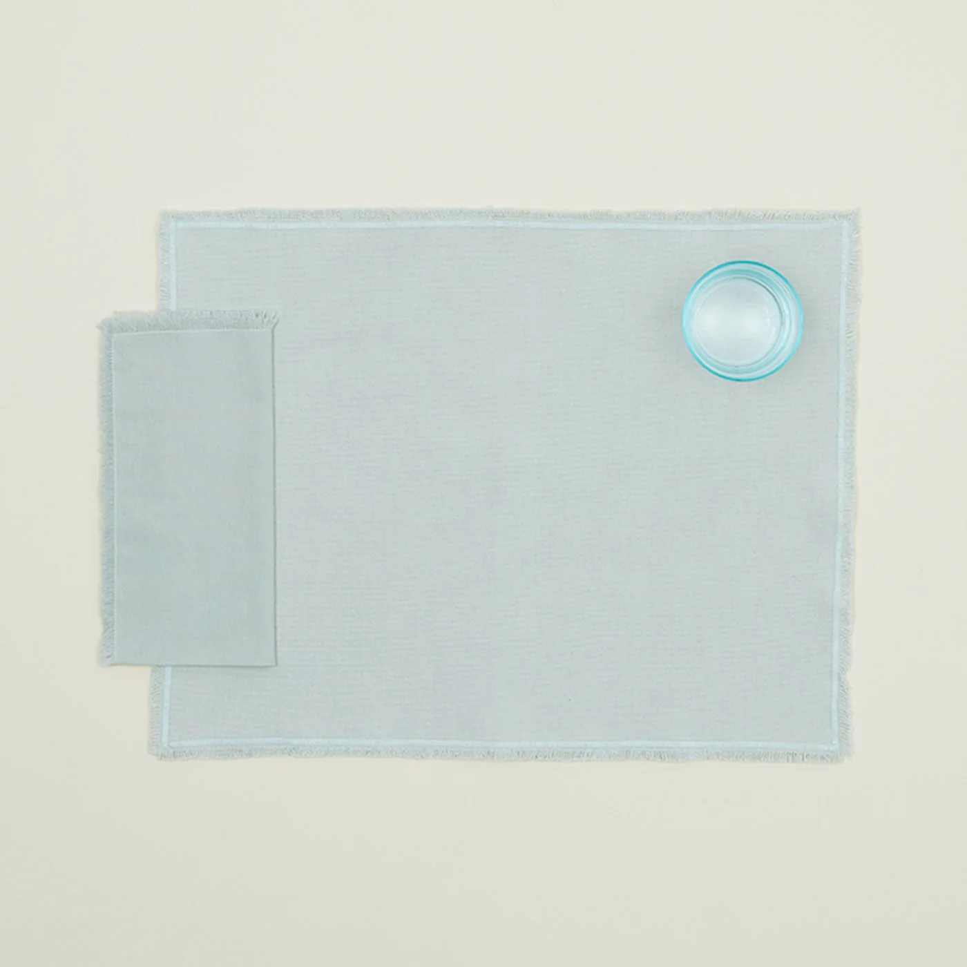 Essential Cotton Placemat, Set of 4 - Sky - Image 2
