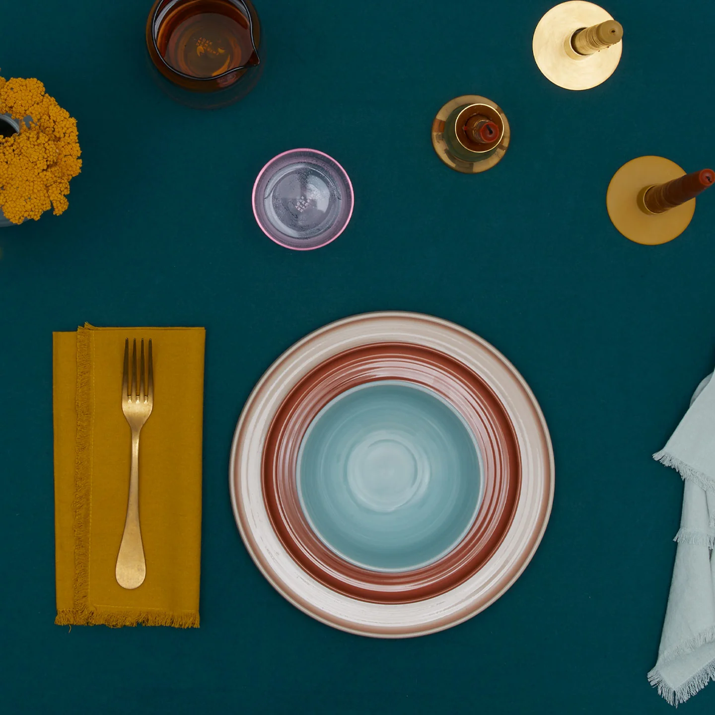 Essential Cotton Tablecloth - Peacock - Image 3