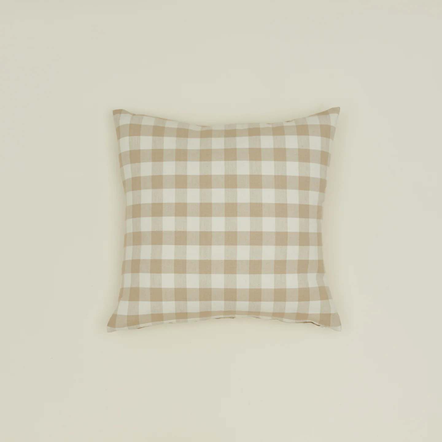 Essential Gingham 18x18 Pillow - Ivory/Flax