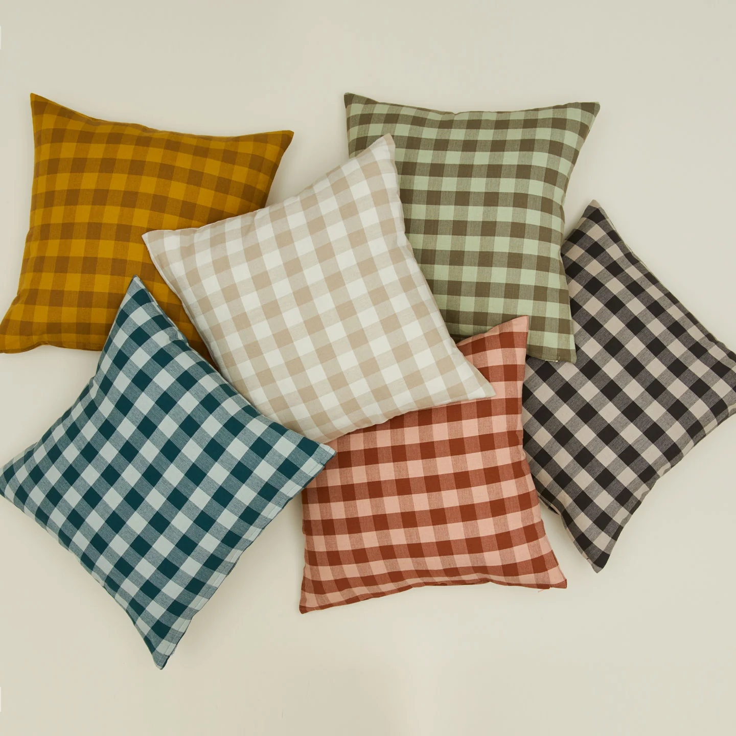 Essential Gingham 18x18 Pillow - Ivory/Flax - Image 5