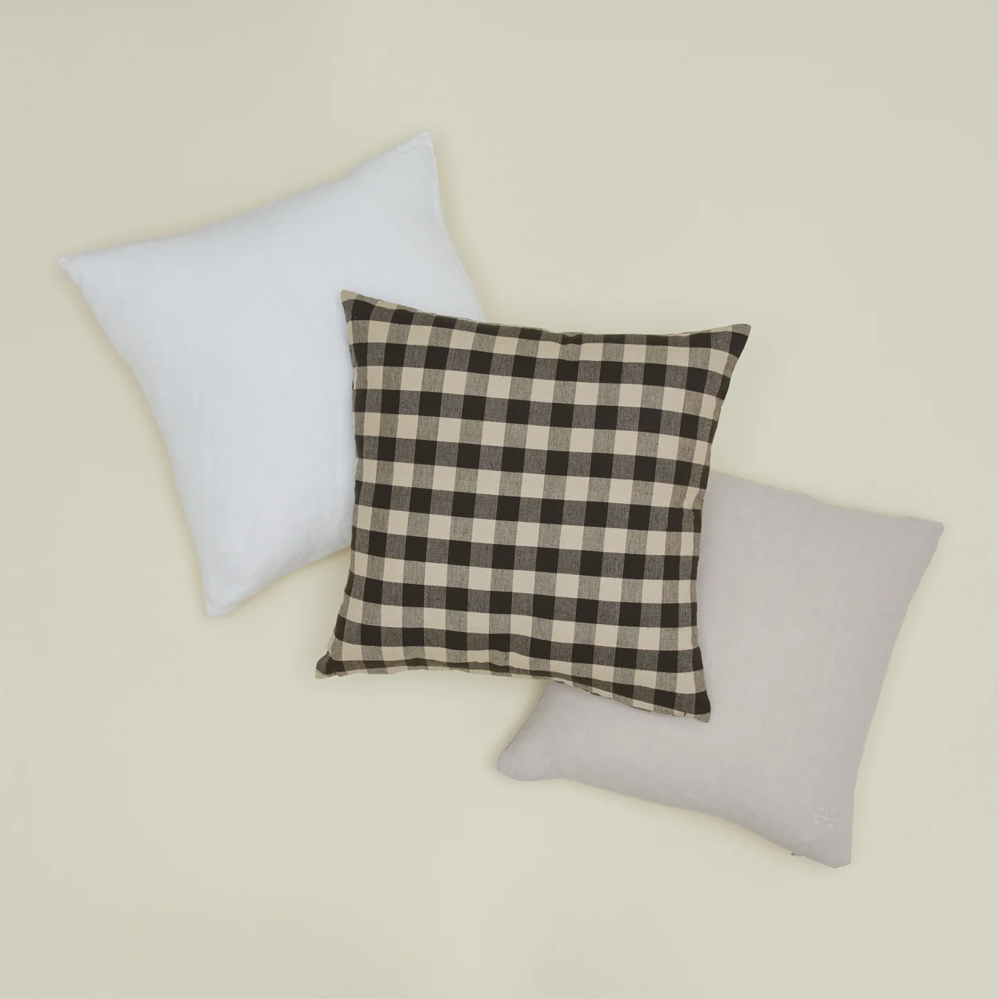 Essential Gingham 18x18 Pillow - Light Grey/Black - Image 3
