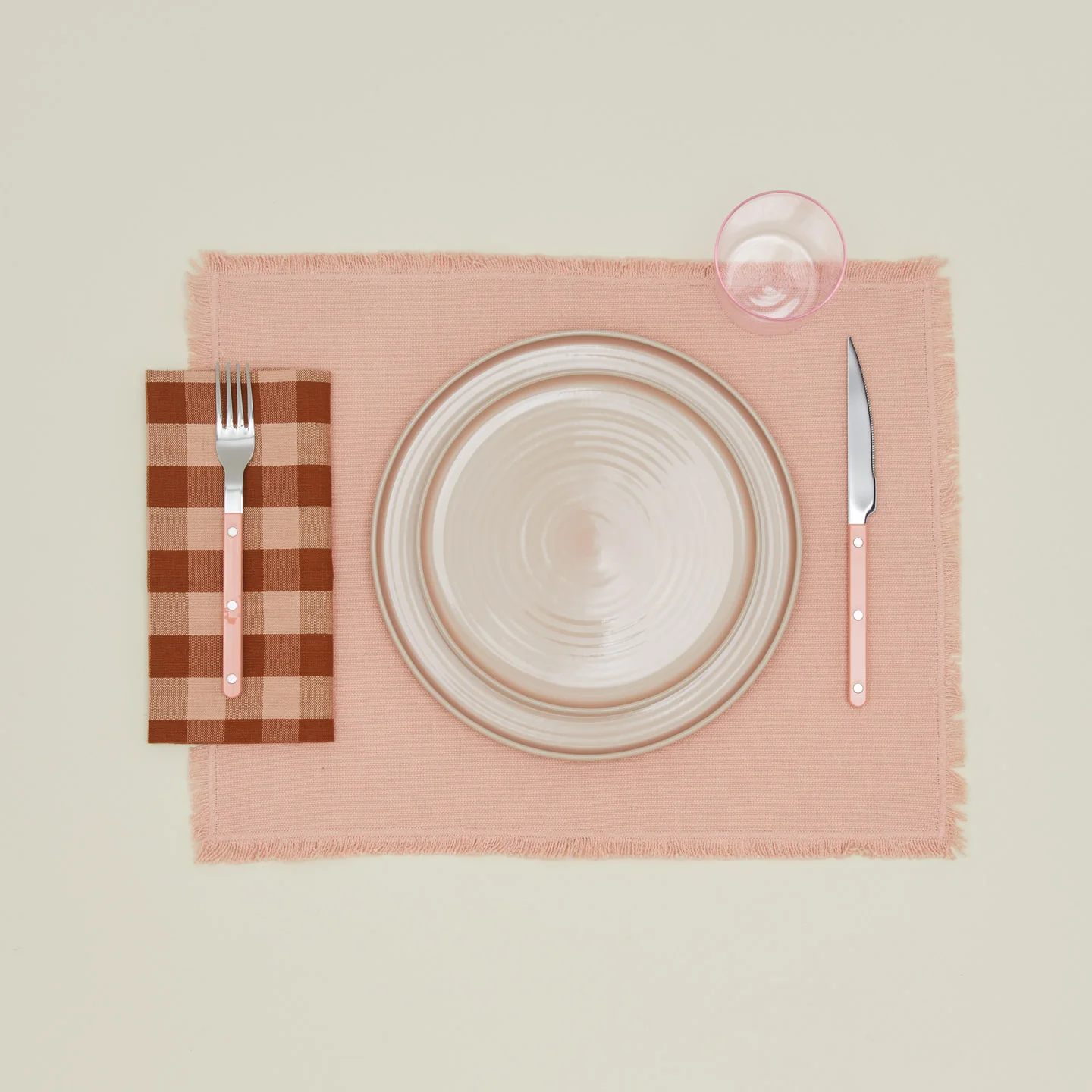 Essential Gingham Dinner Napkin, Set of 4 - Blush/Terracotta - Image 2