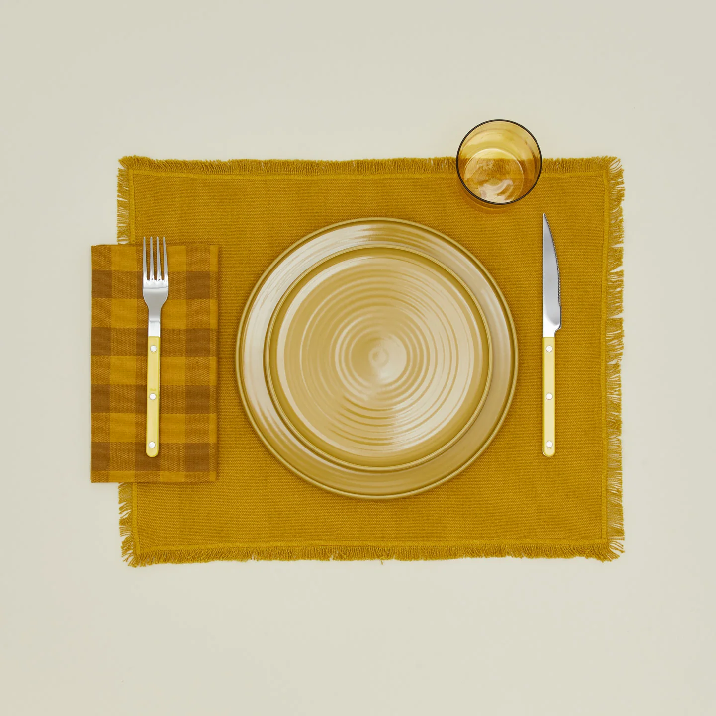 Essential Gingham Dinner Napkin, Set of 4 - Mustard/Bronze - Image 2