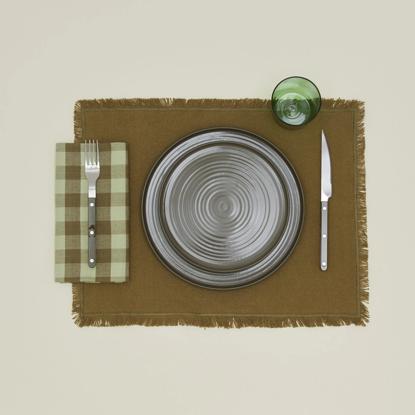 Essential Gingham Dinner Napkin, Set of 4 - Sage/Olive - Image 2
