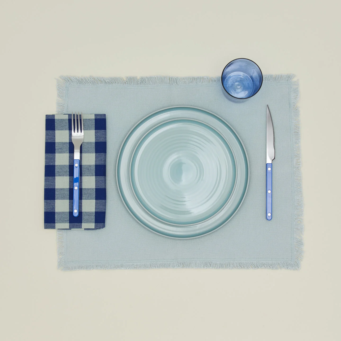 Essential Gingham Dinner Napkin, Set of 4 - Sky/Blue - Image 2