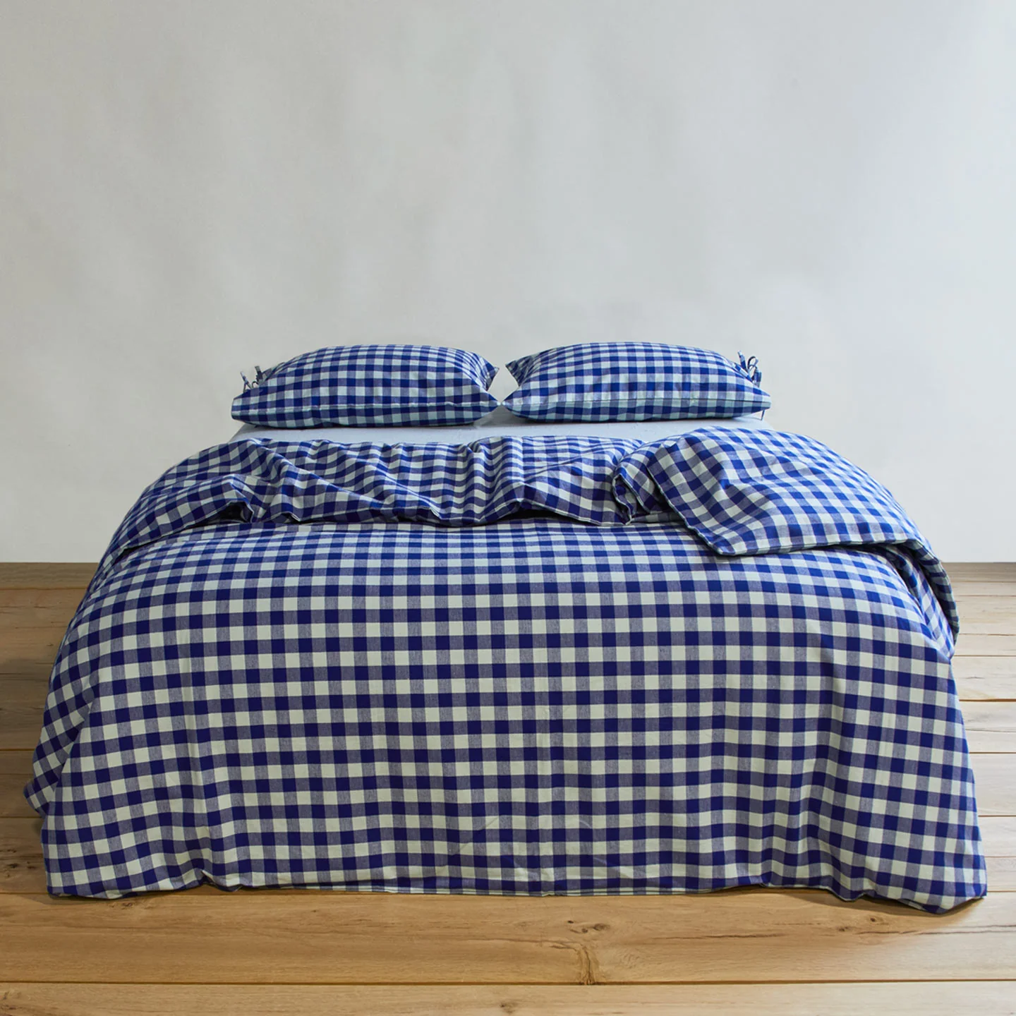 Essential Gingham Duvet - Sky/Blue - Image 4