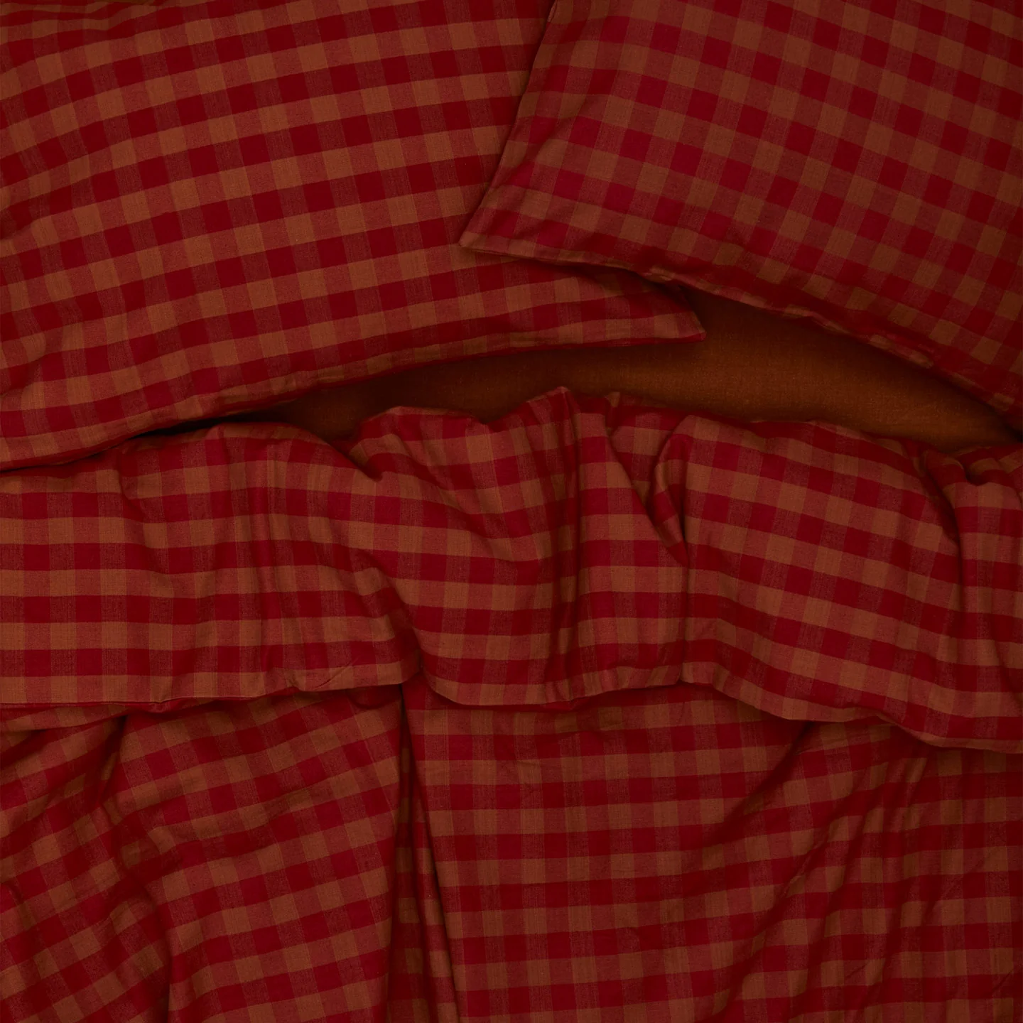 Essential Gingham Pillowcases, Set of 2 - Red/Terracotta - Image 3