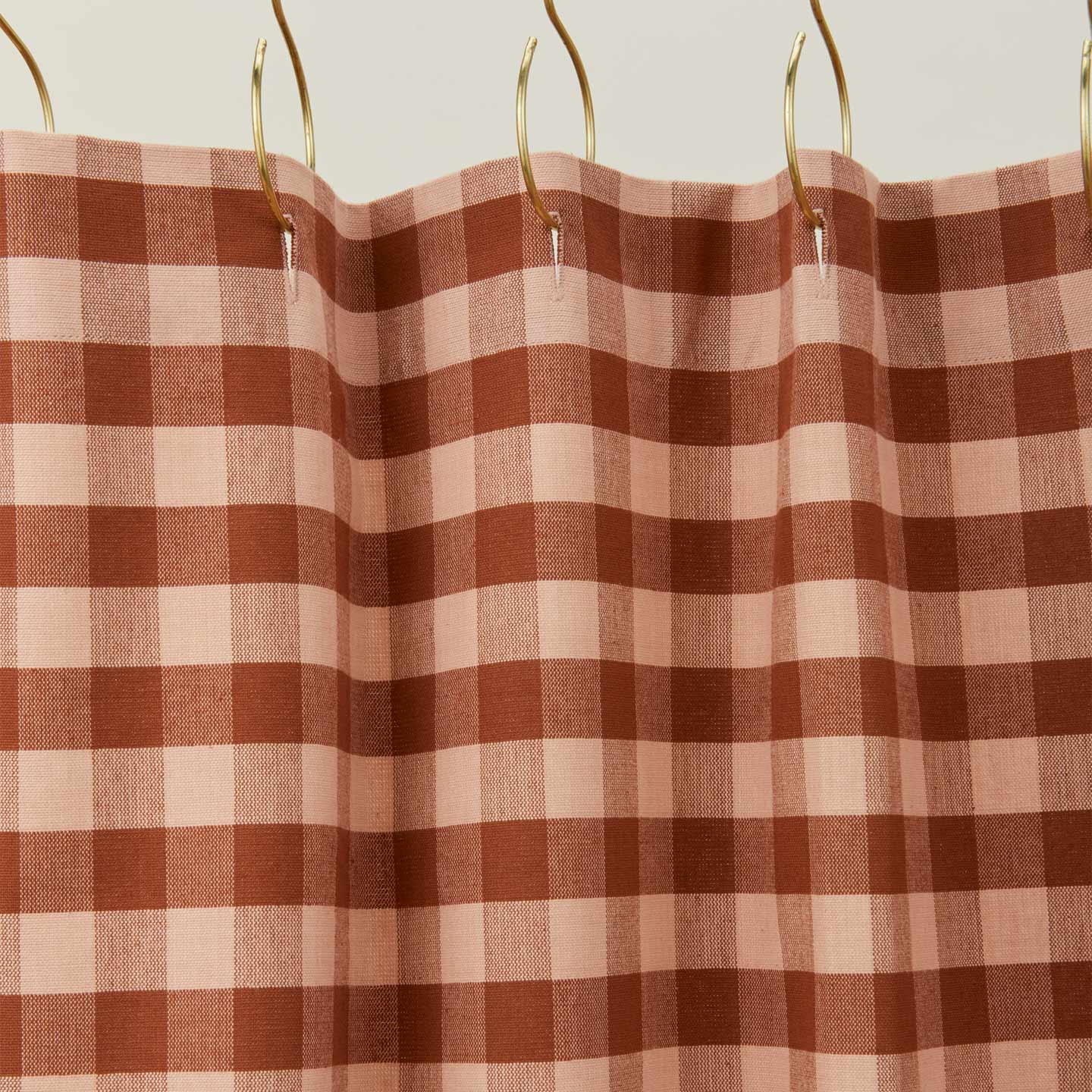 Essential Gingham Shower Curtain - Blush/Terracotta