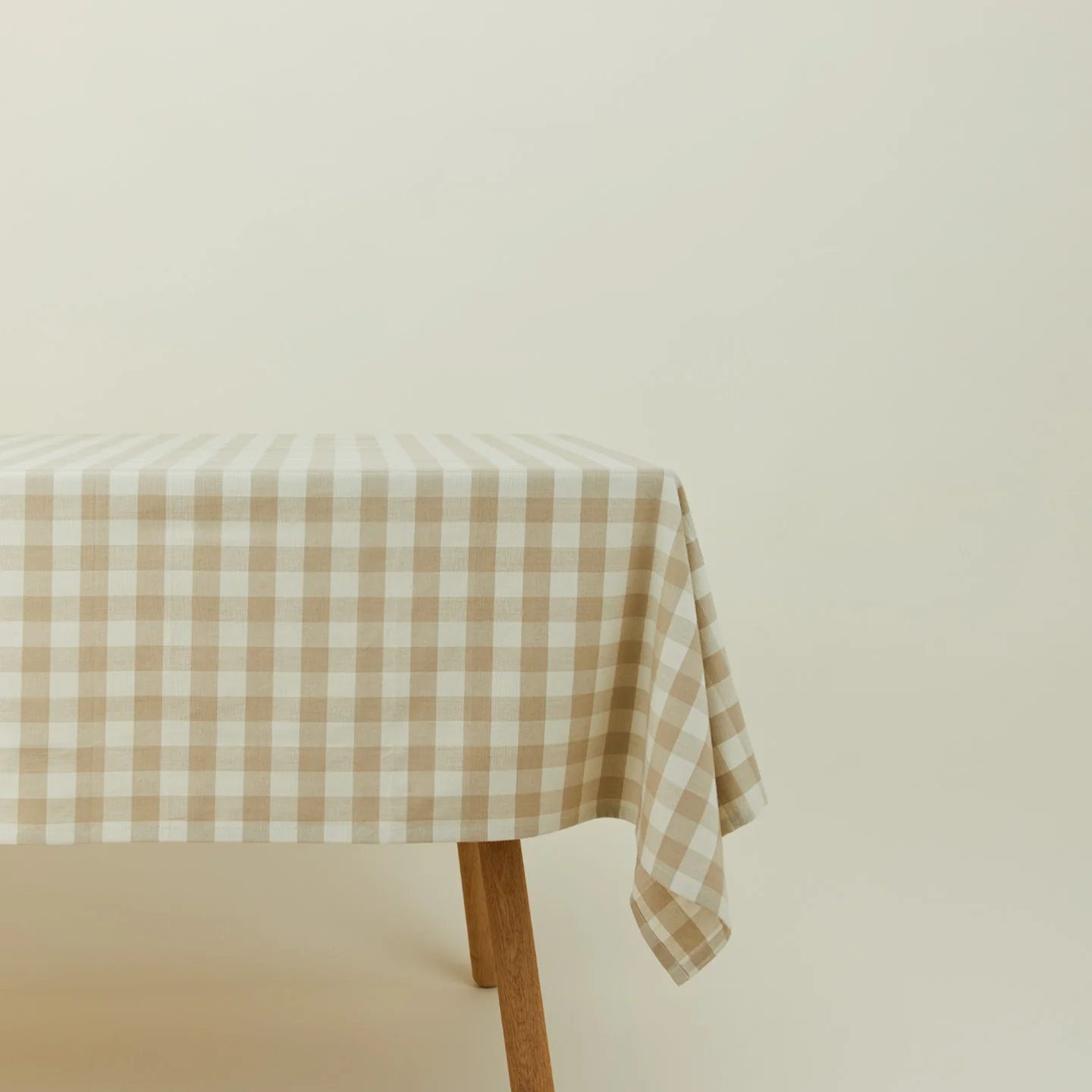 Essential Gingham Tablecloth - Ivory/Flax
