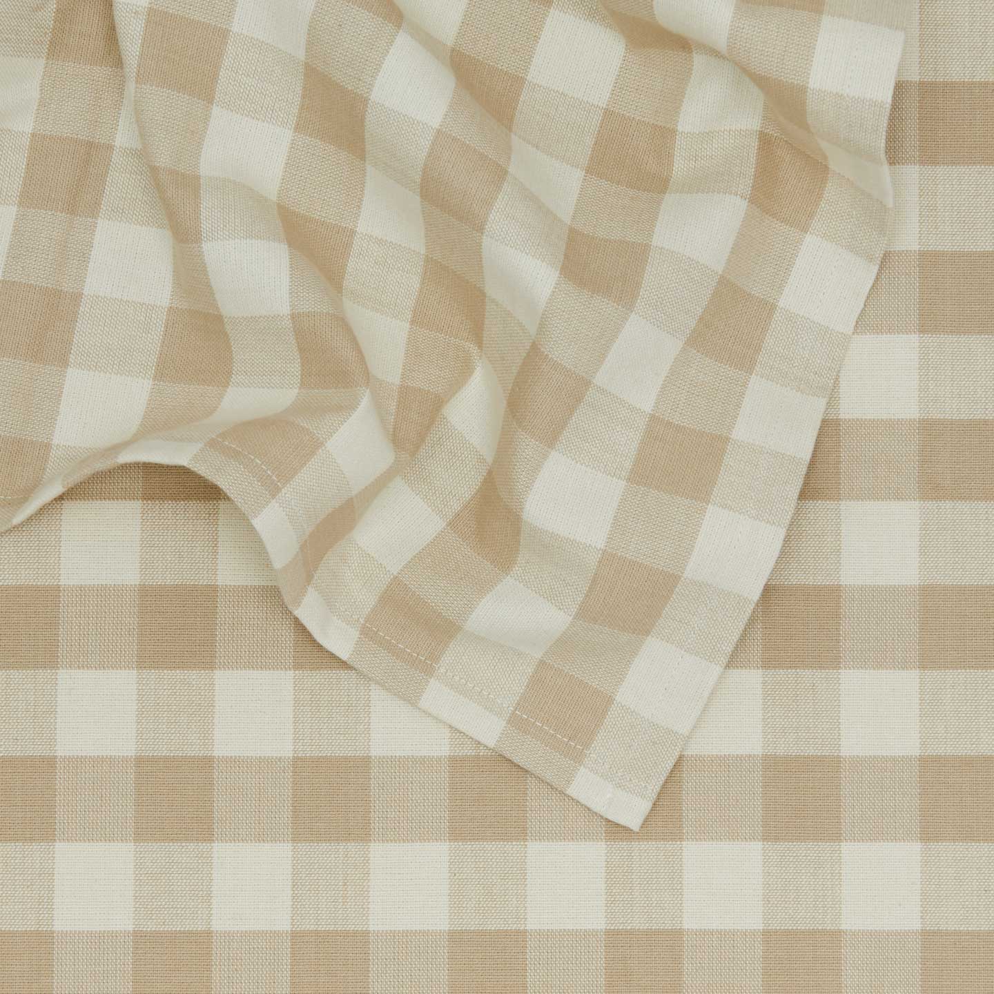 Essential Gingham Tablecloth - Ivory/Flax - Image 3