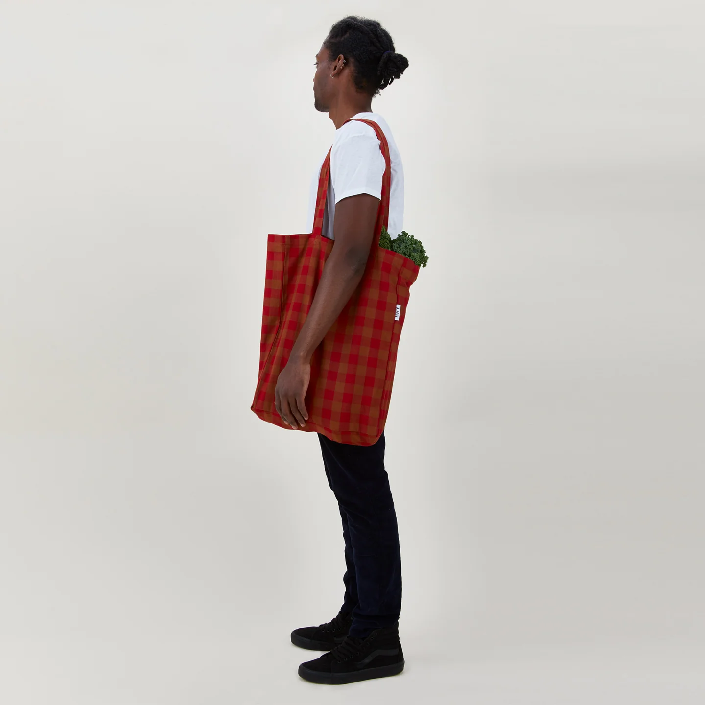 Essential Gingham Tote - Red/Terracotta - Image 2