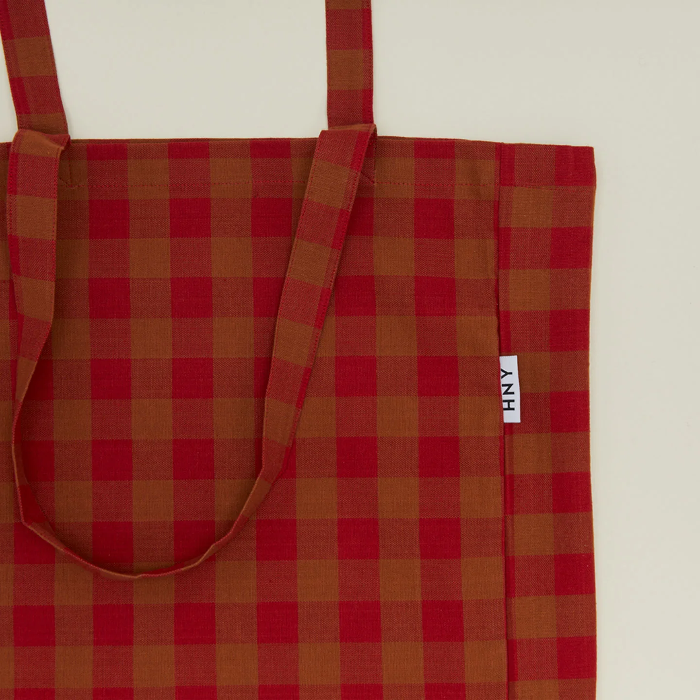 Essential Gingham Tote - Red/Terracotta - Image 3