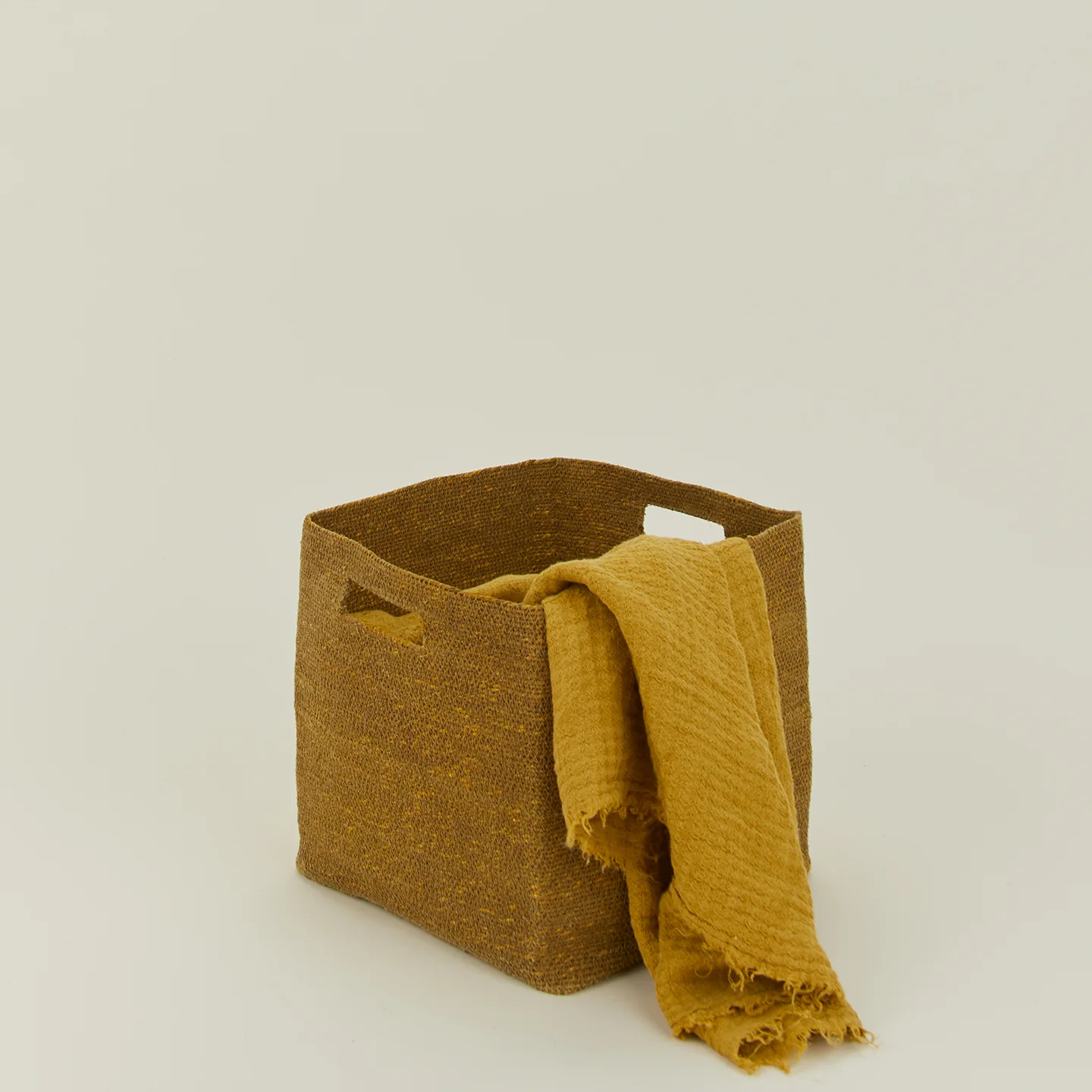 Essential Square Basket - Mustard - Image 2