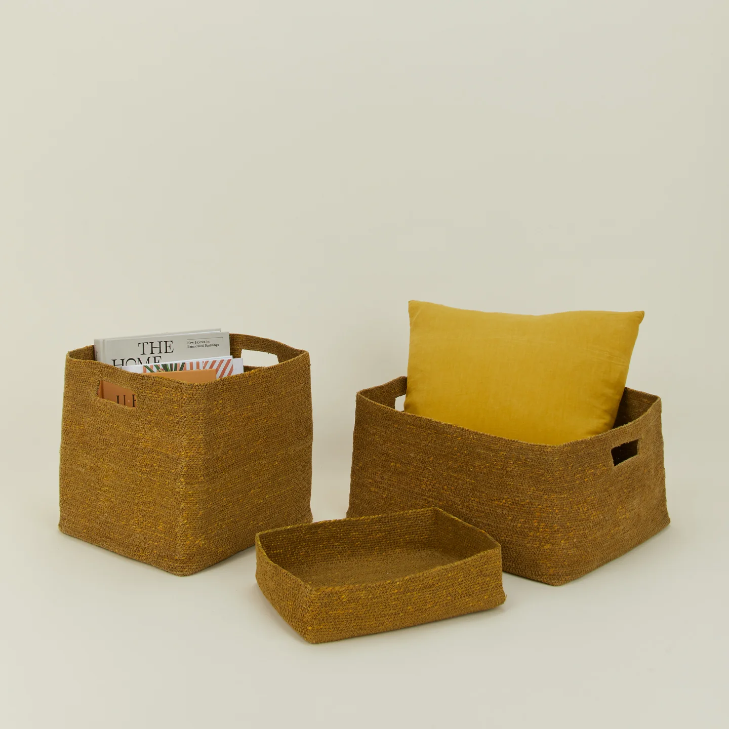 Essential Square Basket - Mustard - Image 3