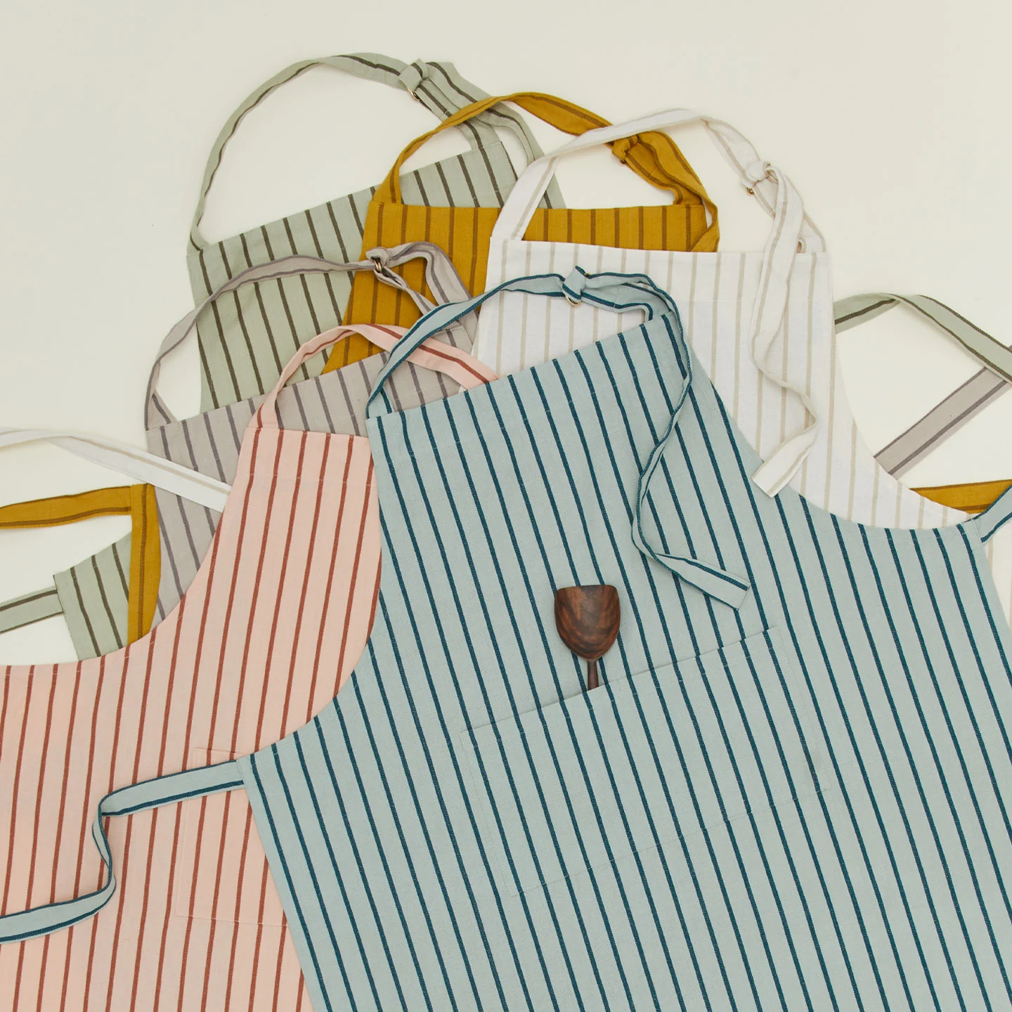 Essential Striped Apron - Sage/Olive - Image 3