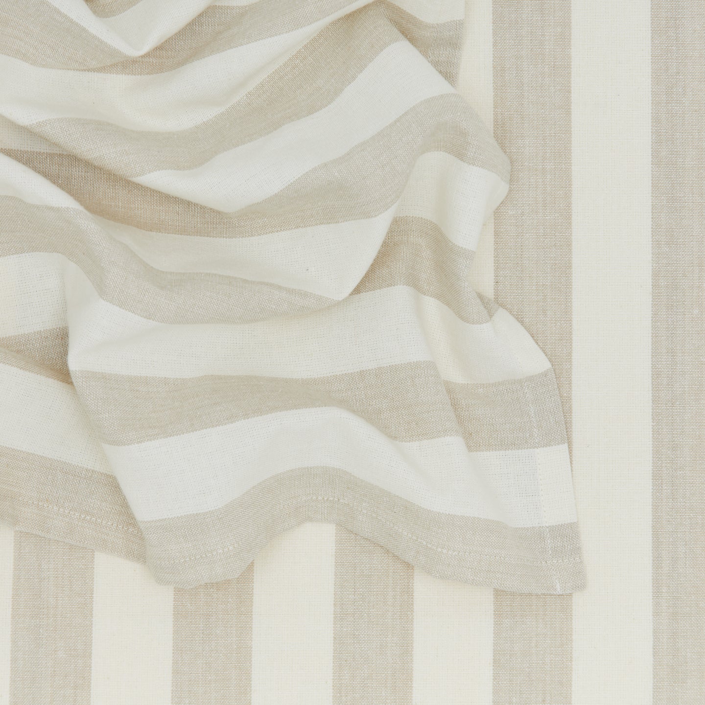 Essential Striped Dinner Napkin, Set of 4 - Ivory/Flax - Image 4