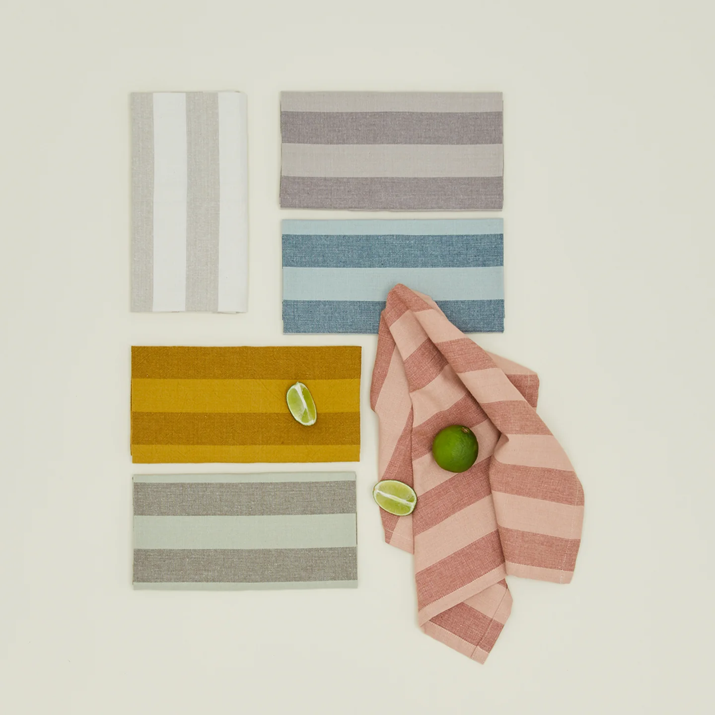 Essential Striped Dinner Napkin, Set of 4 - Ivory/Flax - Image 5