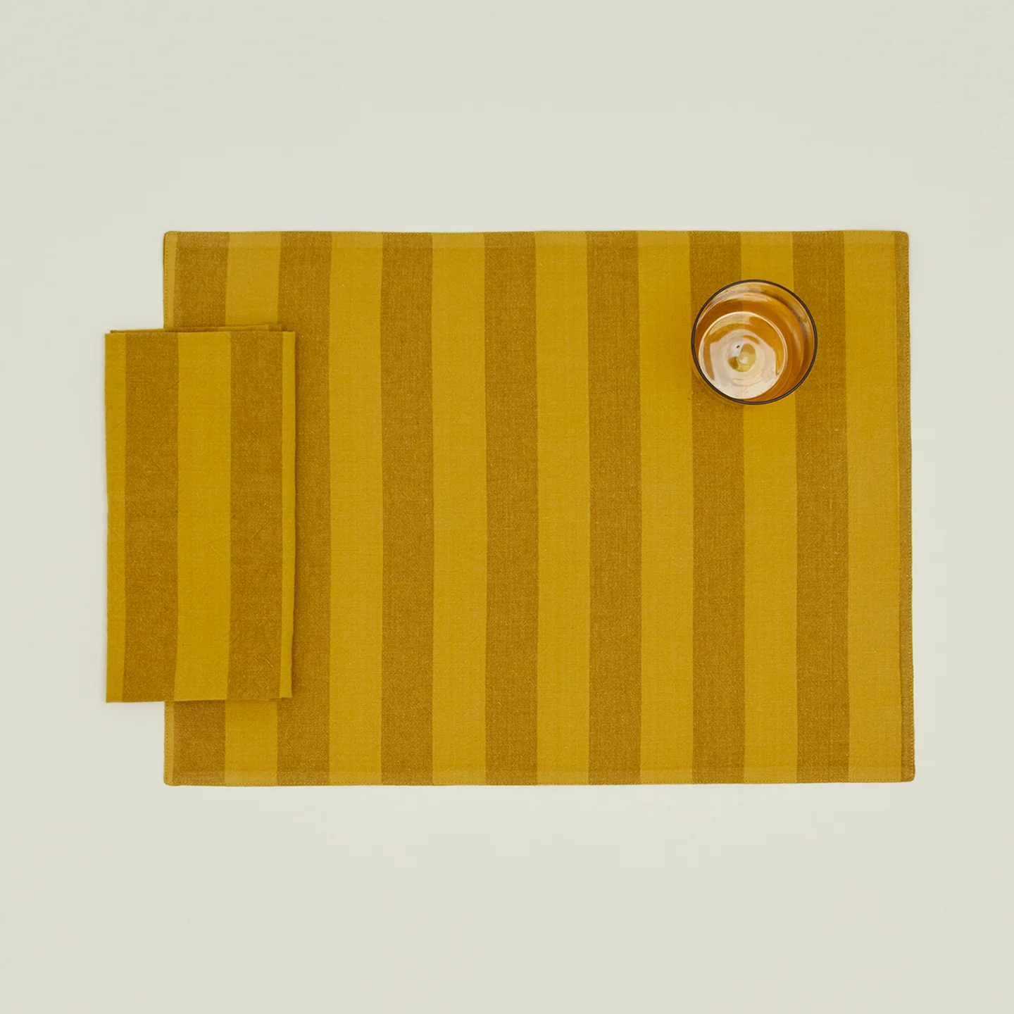 Essential Striped Dinner Napkin, Set of 4 - Mustard/Bronze - Image 2