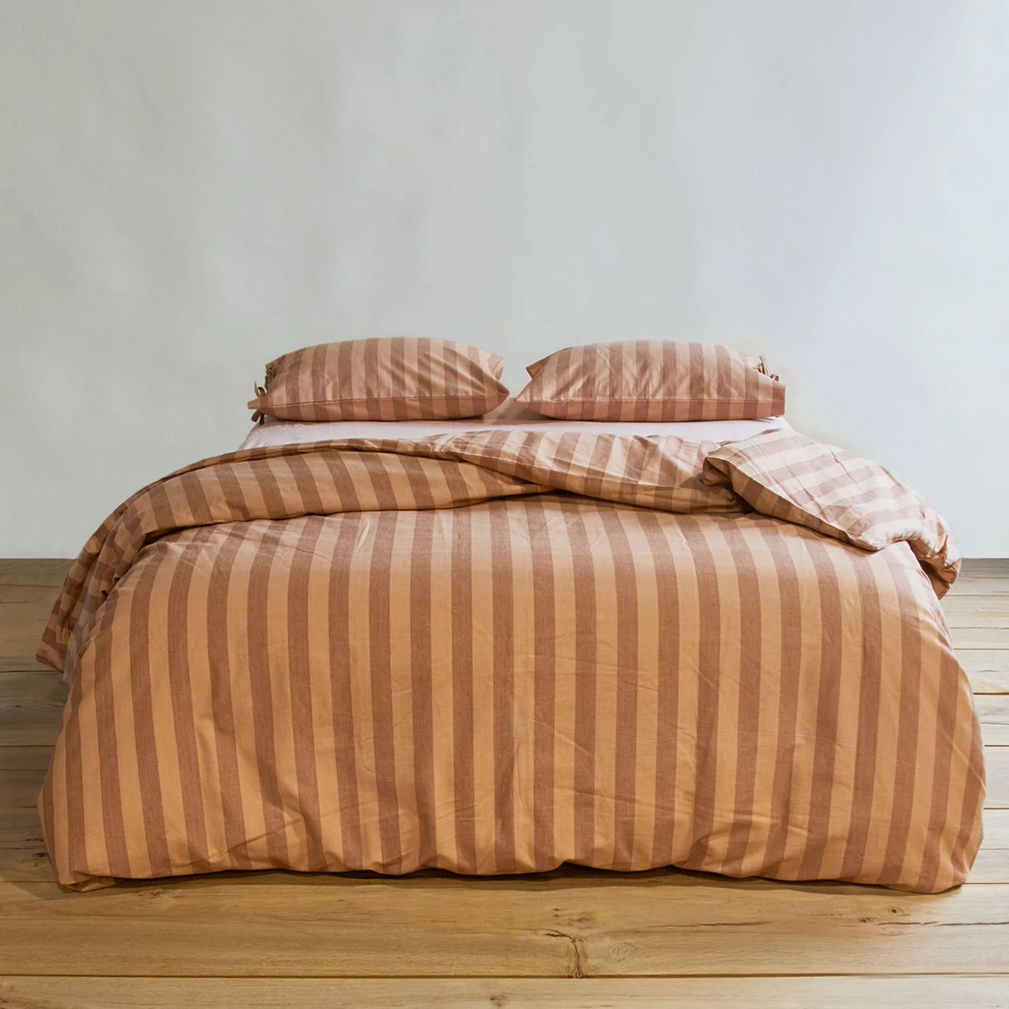 Essential Striped Duvet - Blush/Terracotta - Image 4