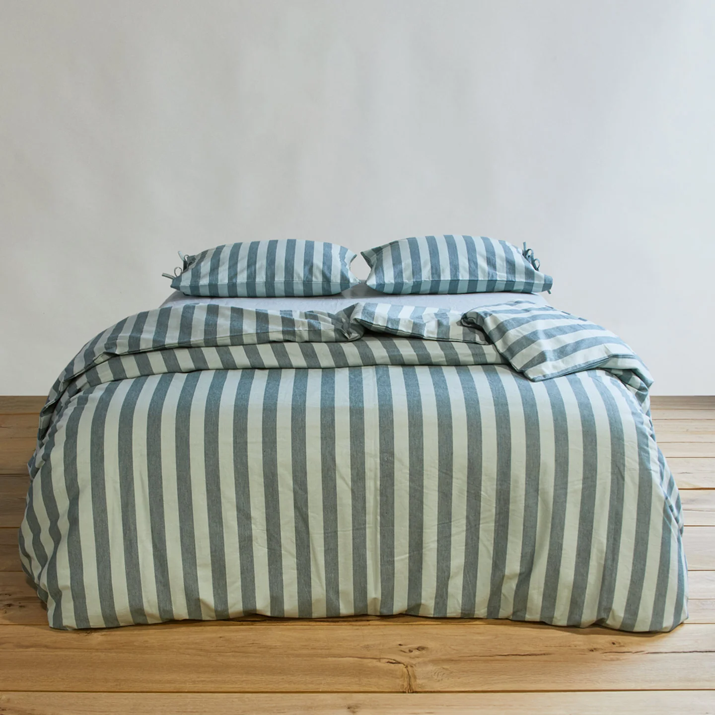 Essential Striped Duvet - Sky/Peacock - Image 4