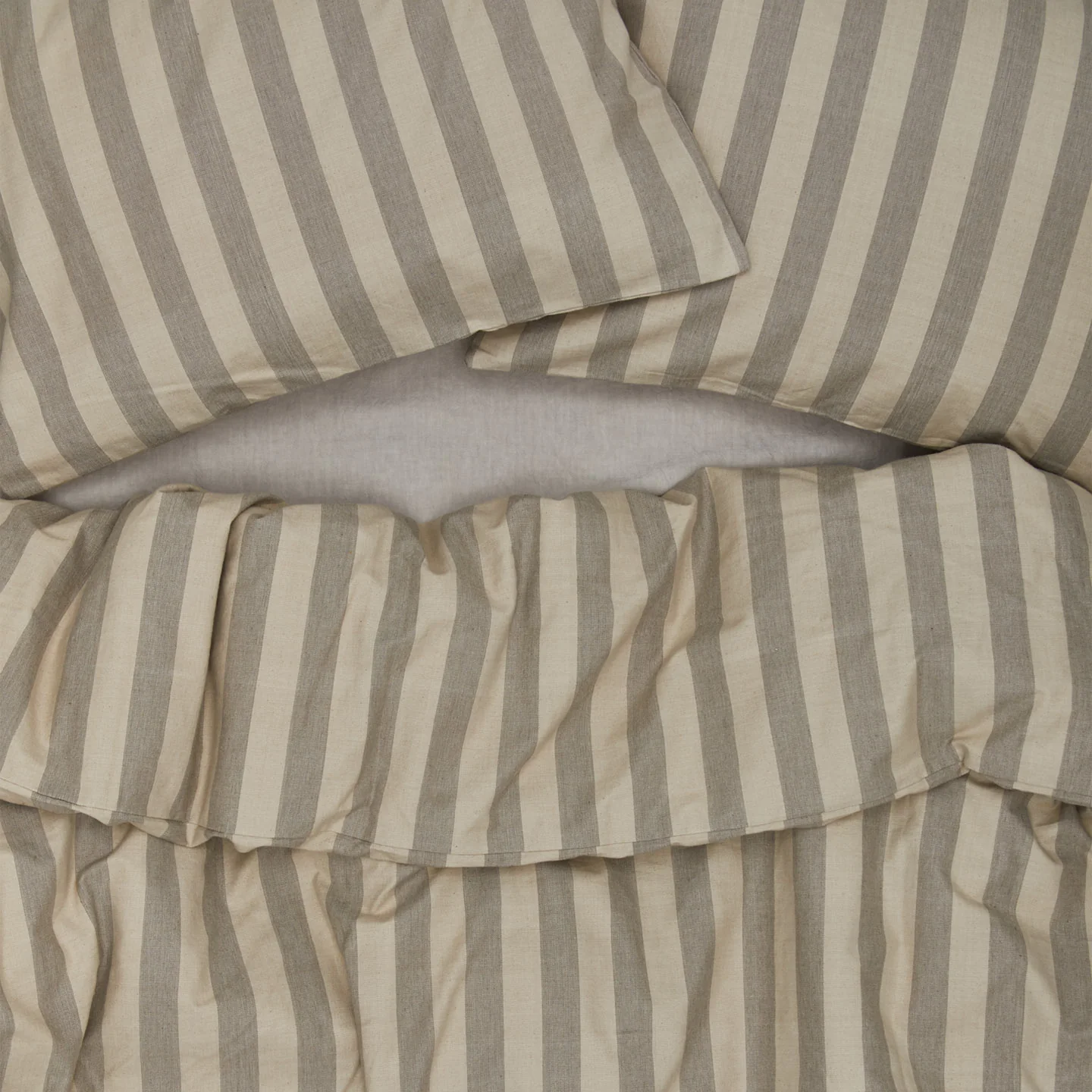 Essential Striped Pillowcases, Set of 2 - Light Grey/Dark Grey - Image 3