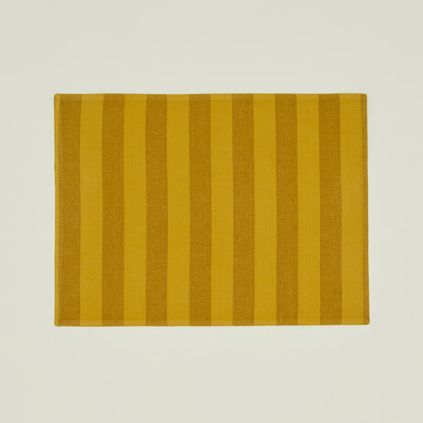 Essential Striped Placemat, Set of 4 - Mustard/Bronze
