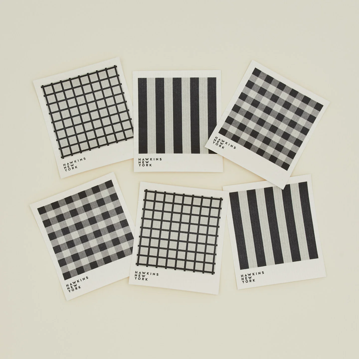 Essential Swedish Dishcloth, Set of 6 - Light Grey/Black