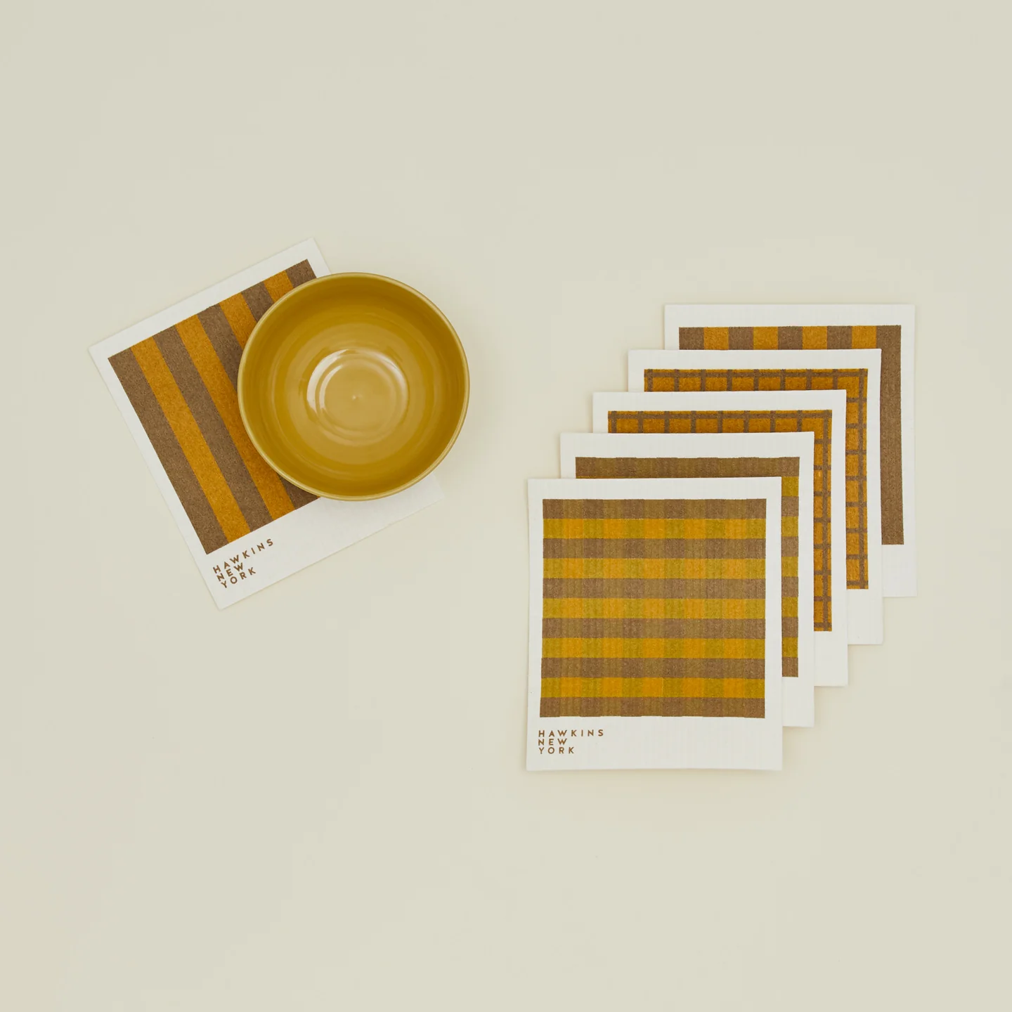 Essential Swedish Dishcloth, Set of 6 - Mustard/Bronze - Image 2