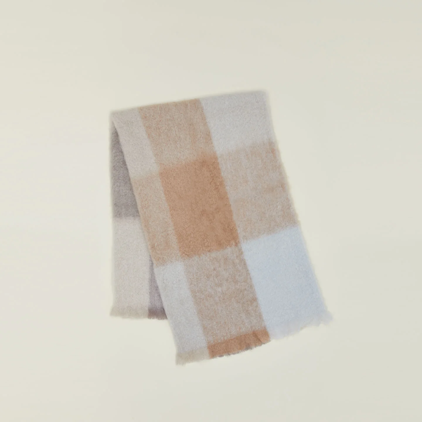 Plaid Mohair Throw - Neutral Exploded Plaid