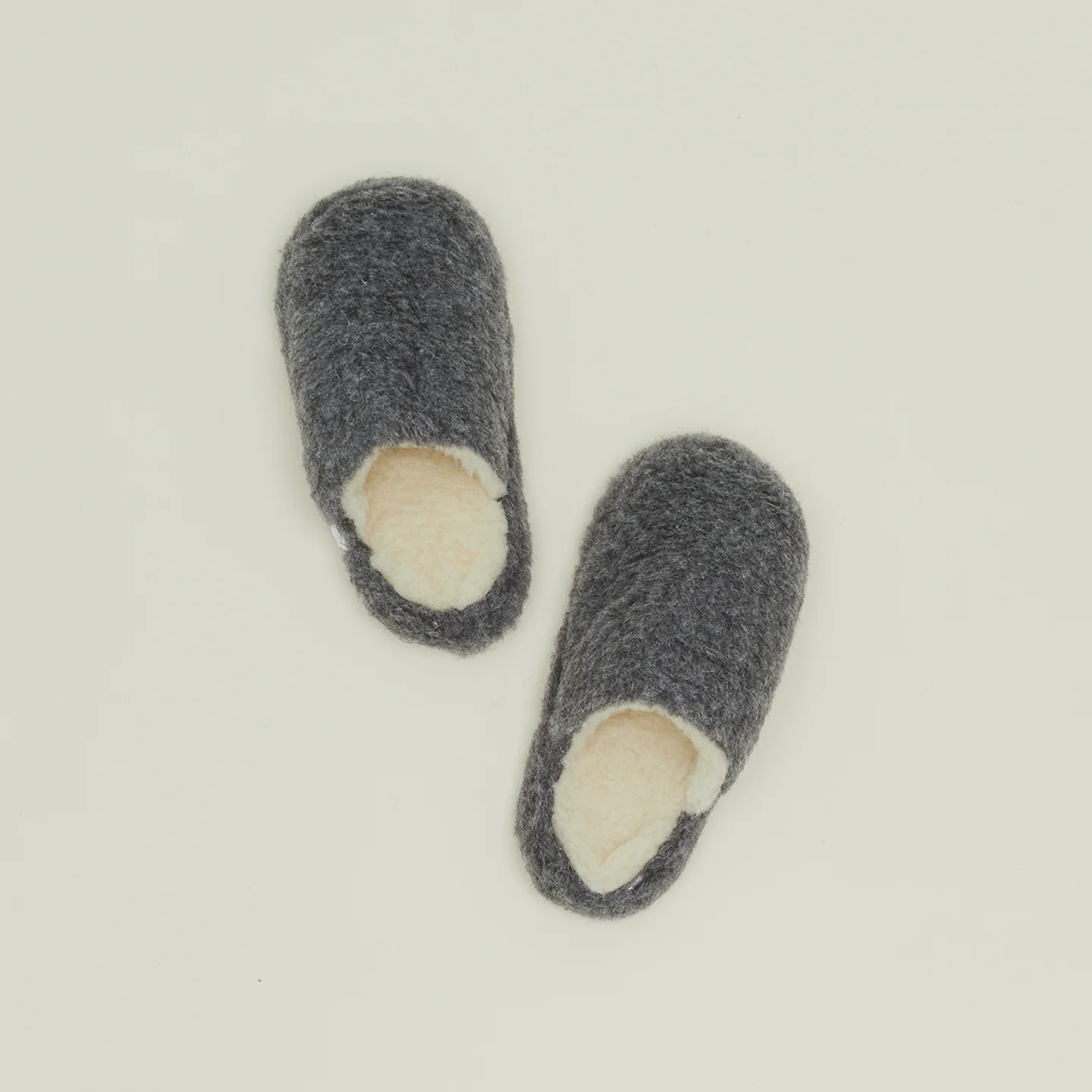 Fuzzy Wool Slippers - Dark Grey - Image 2