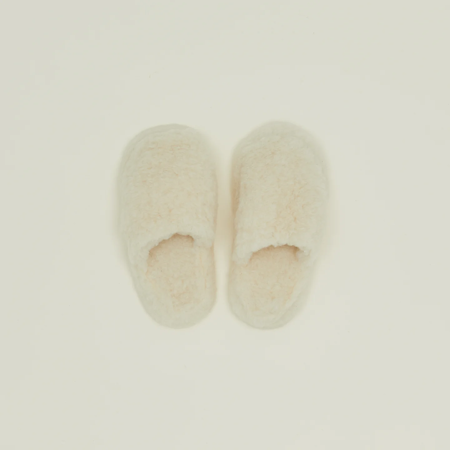 Fuzzy Wool Slippers - White