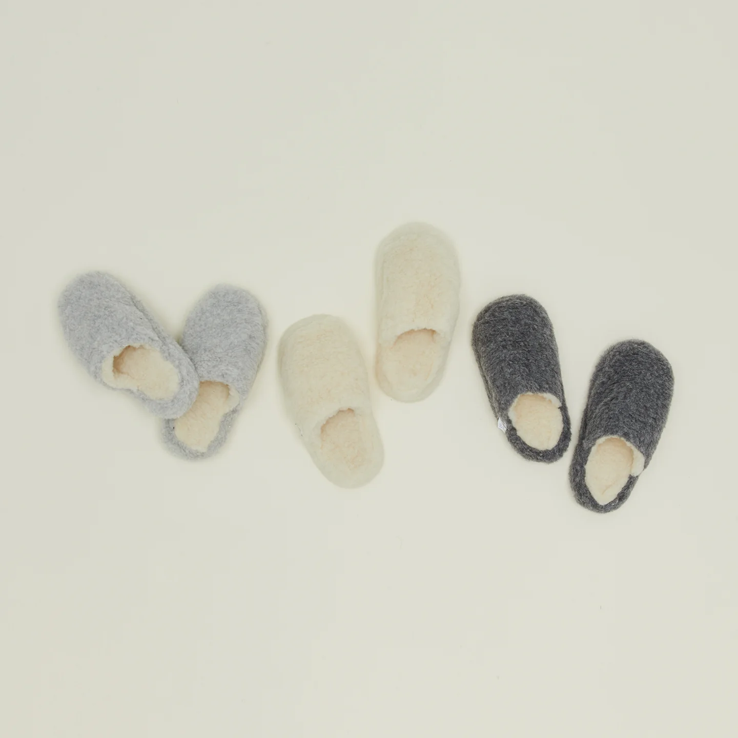 Fuzzy Wool Slippers - White - Image 3