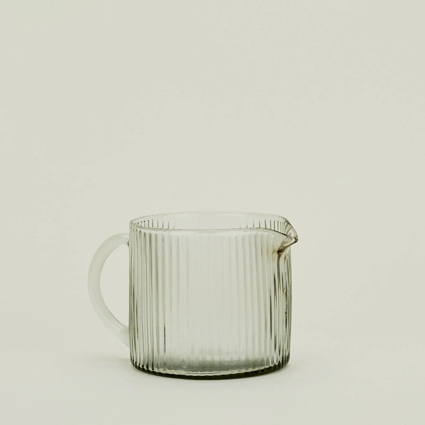 Glass Ribbed Pitcher