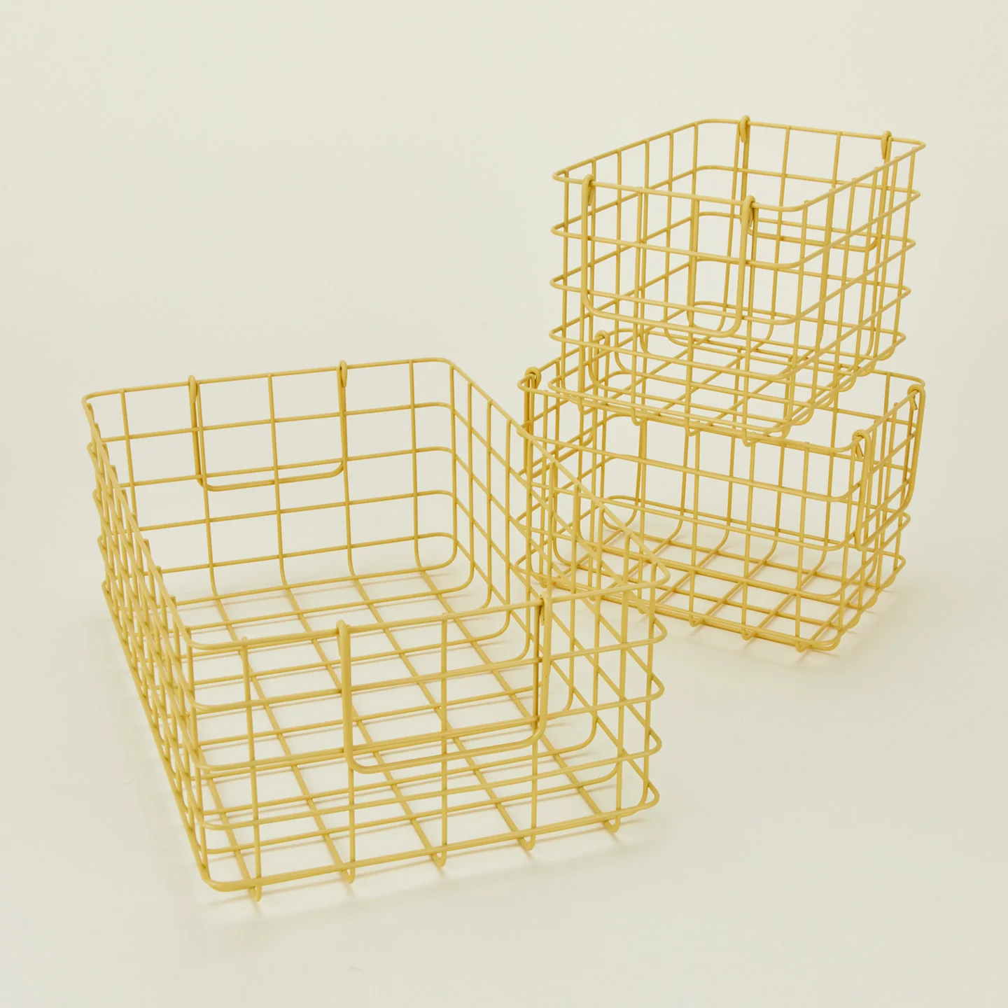 Grid Basket, Set of 3 - Butter - Image 3
