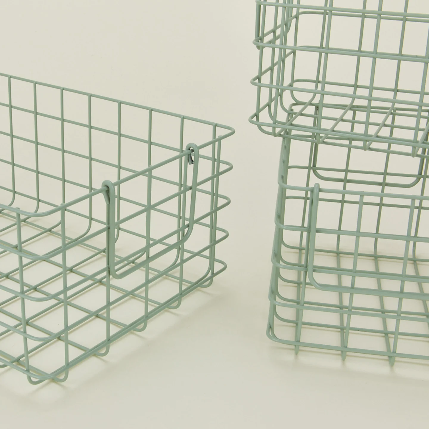 Grid Basket, Set of 3 - Sage - Image 4