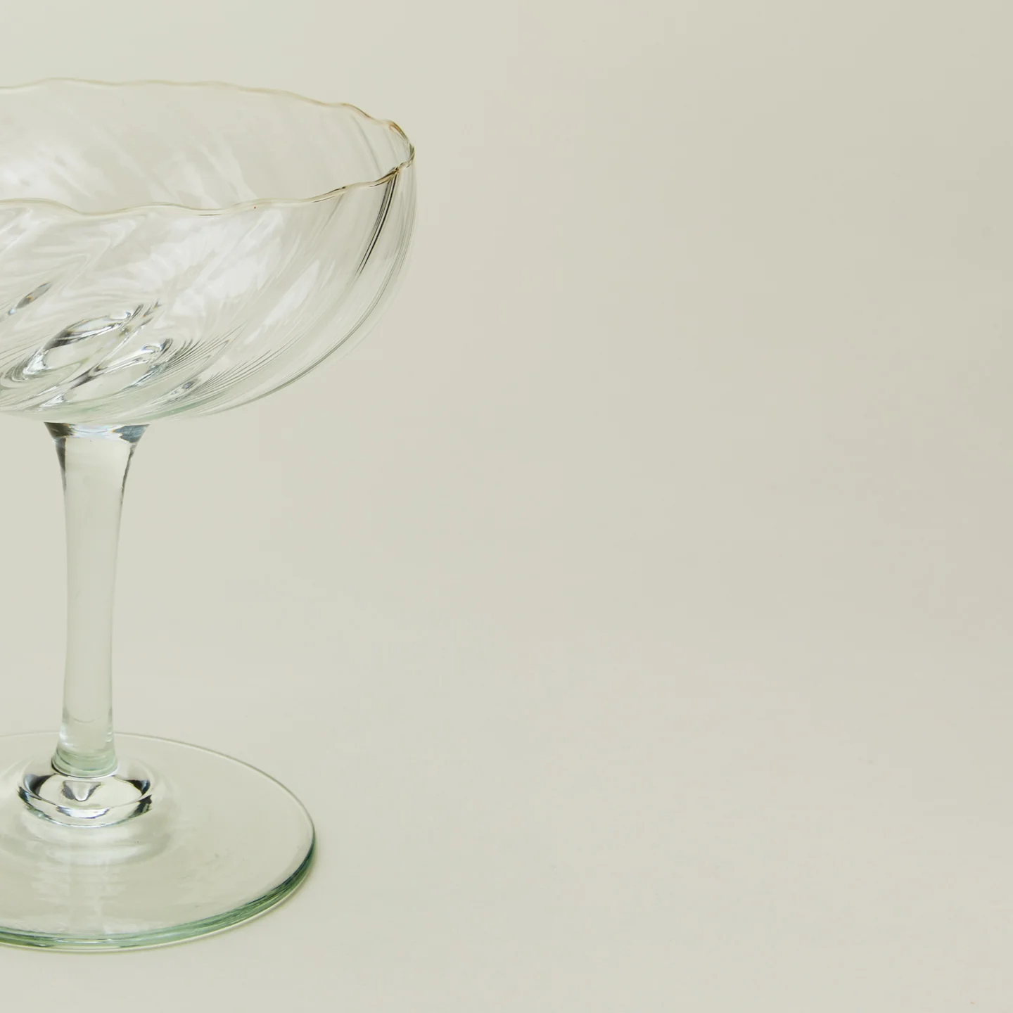 Hand Blown Coupe, Set of 2 - Optic - Image 3