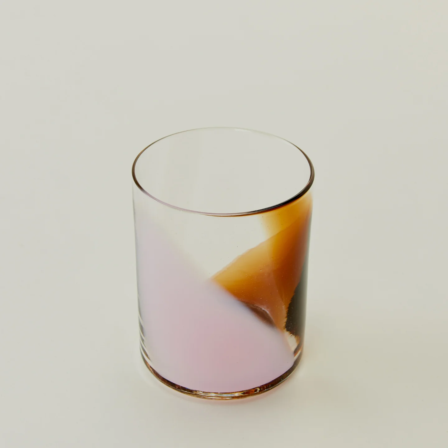 Hand Blown Tumbler - Blush/Amber - Image 3