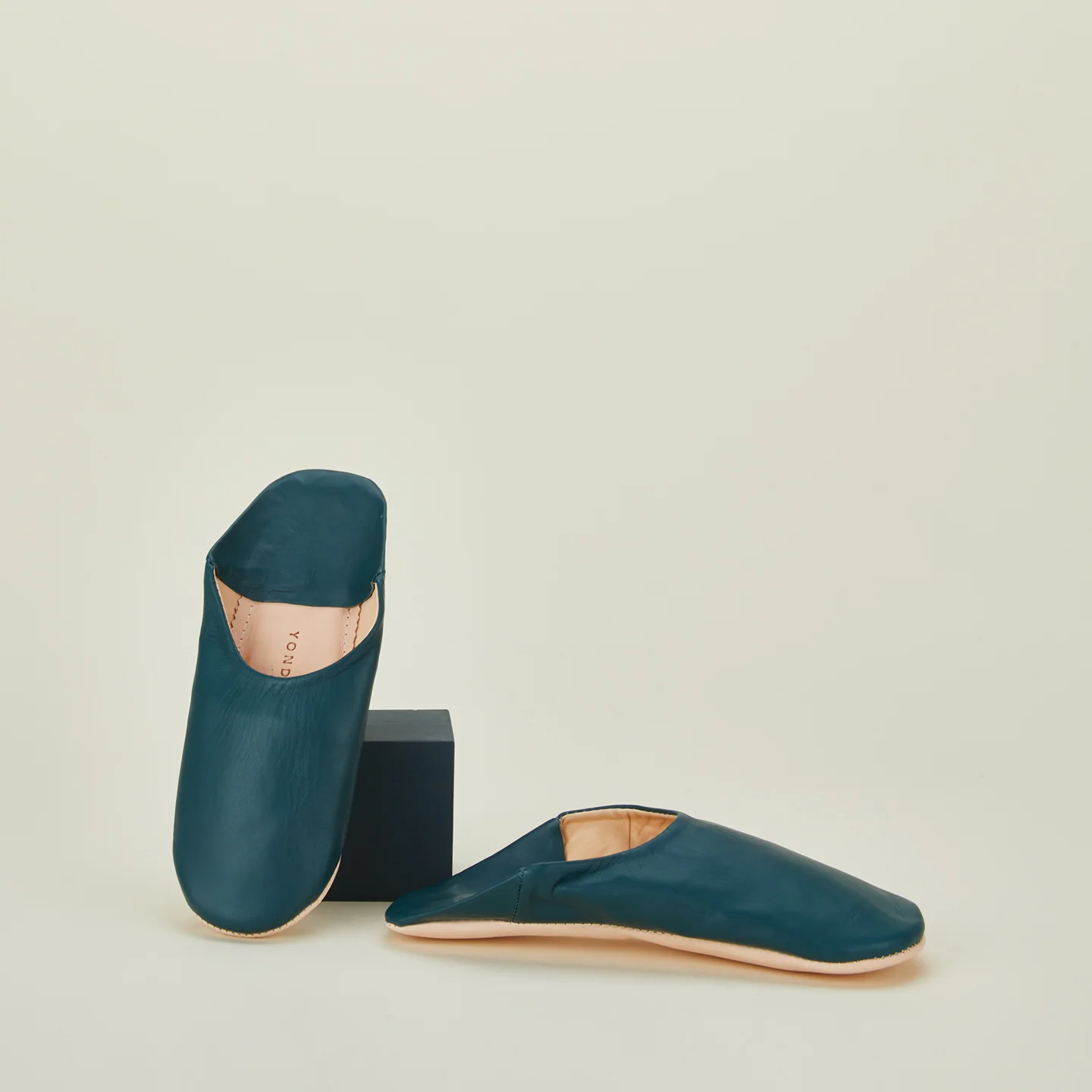 Handmade Leather Slippers - Blue - Image 3