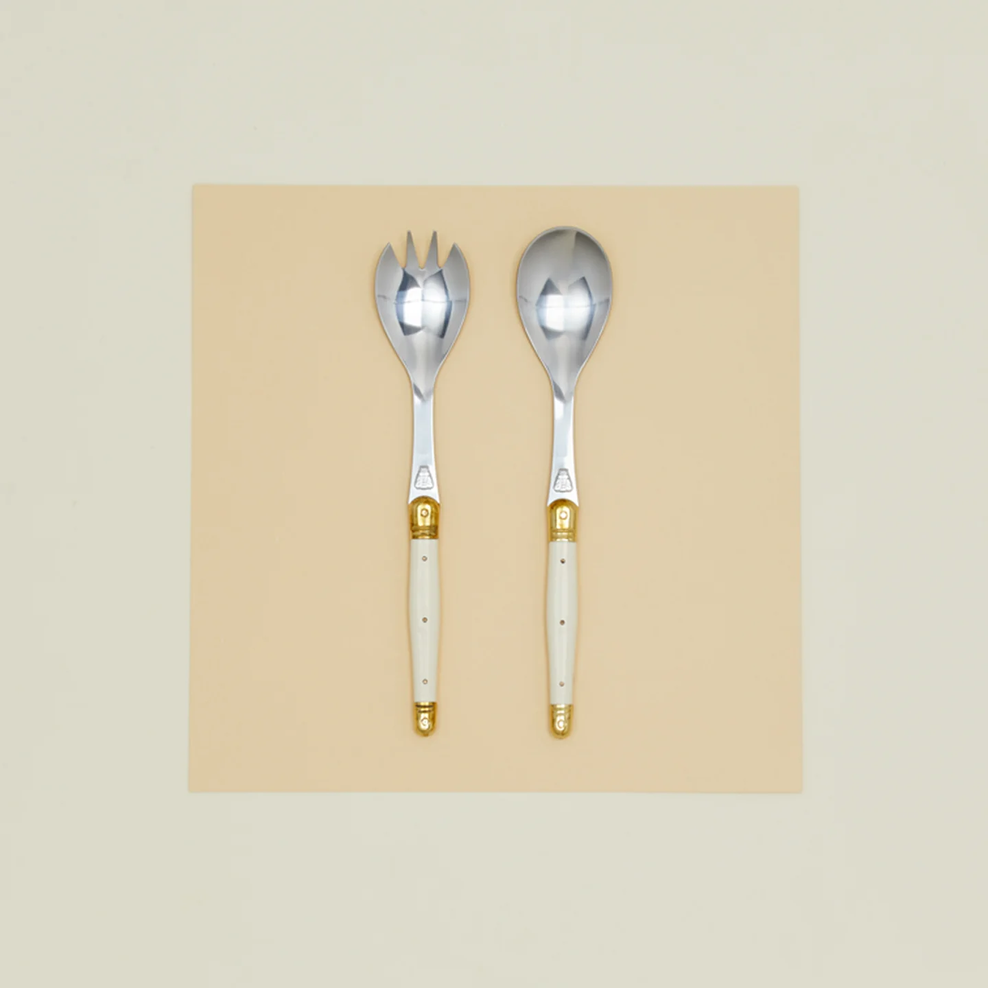 Jean Dubost Salad Servers - Ivory